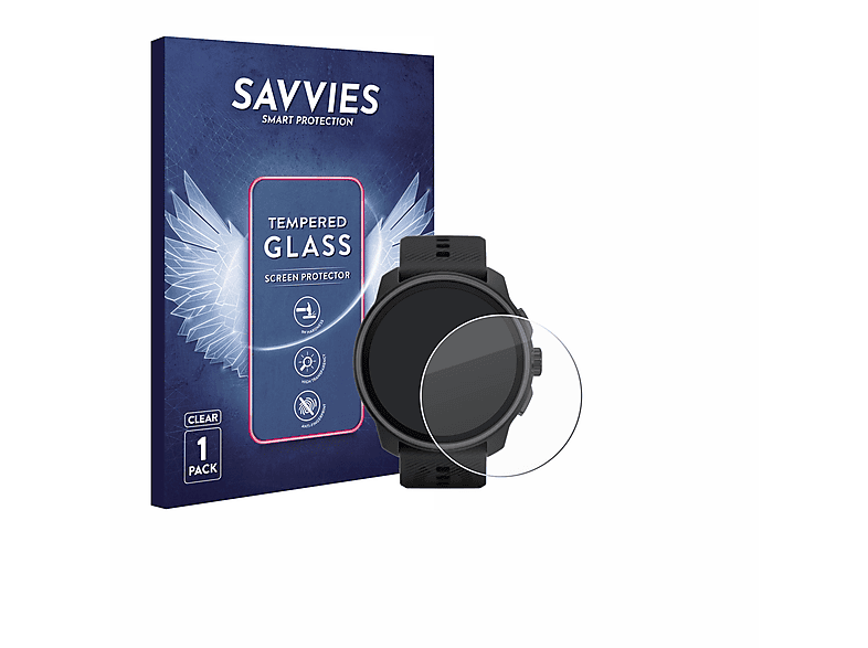 SAVVIES 9H klares Schutzglas (für Suunto Race S)