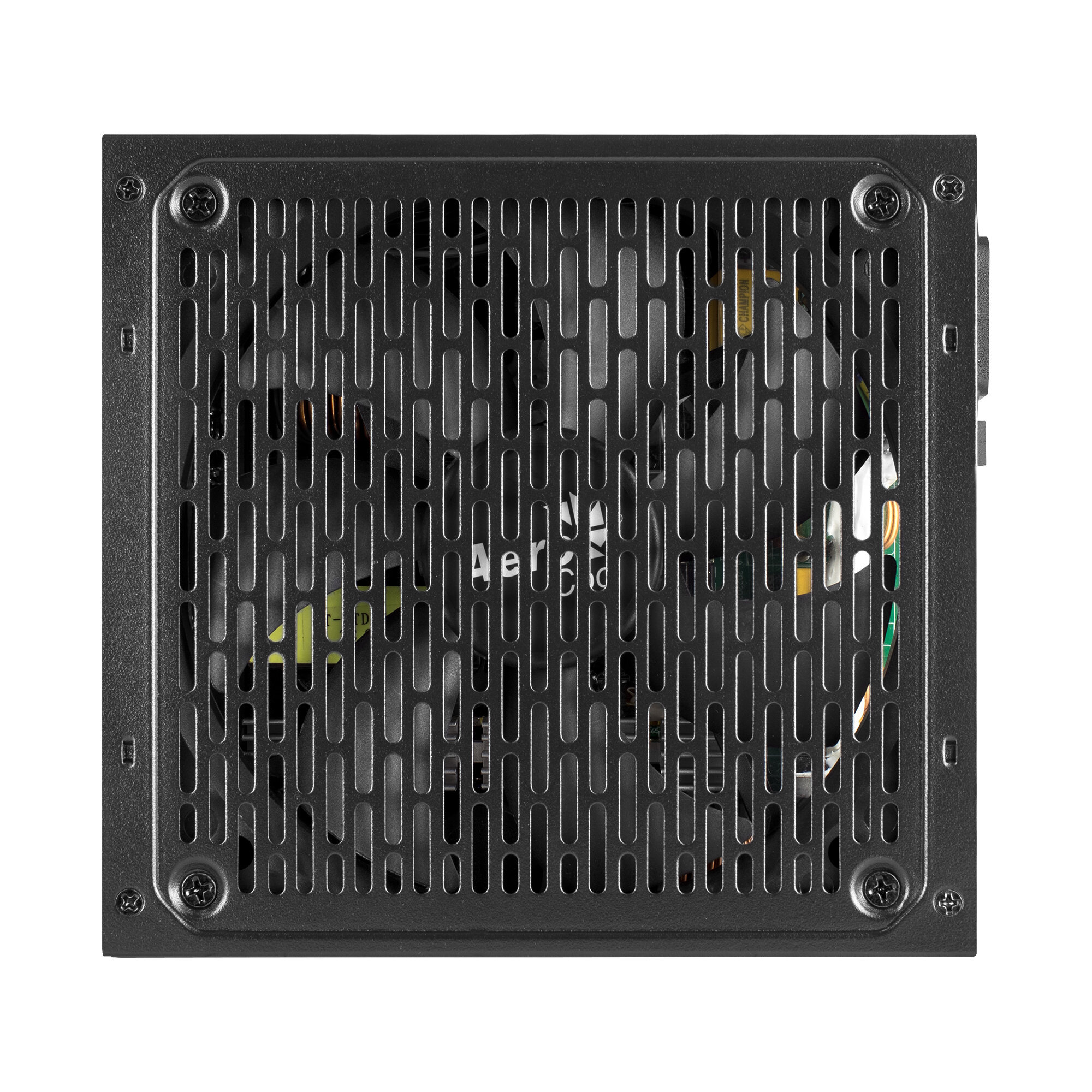 Alimentatore per computer, metallo nero con ventola.