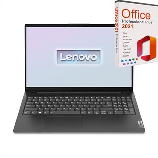 LENOVO V15-IJL, N4500, Windows 11 Pro + Office 2021 Pro, Notebook, mit 15,6 Zoll Display, Intel® Celeron®,N4500 Prozessor, 8 GB RAM, 500 GB SSD, Intel® UHD Graphics, Schwarz, Windows 11 Pro (64 Bit)