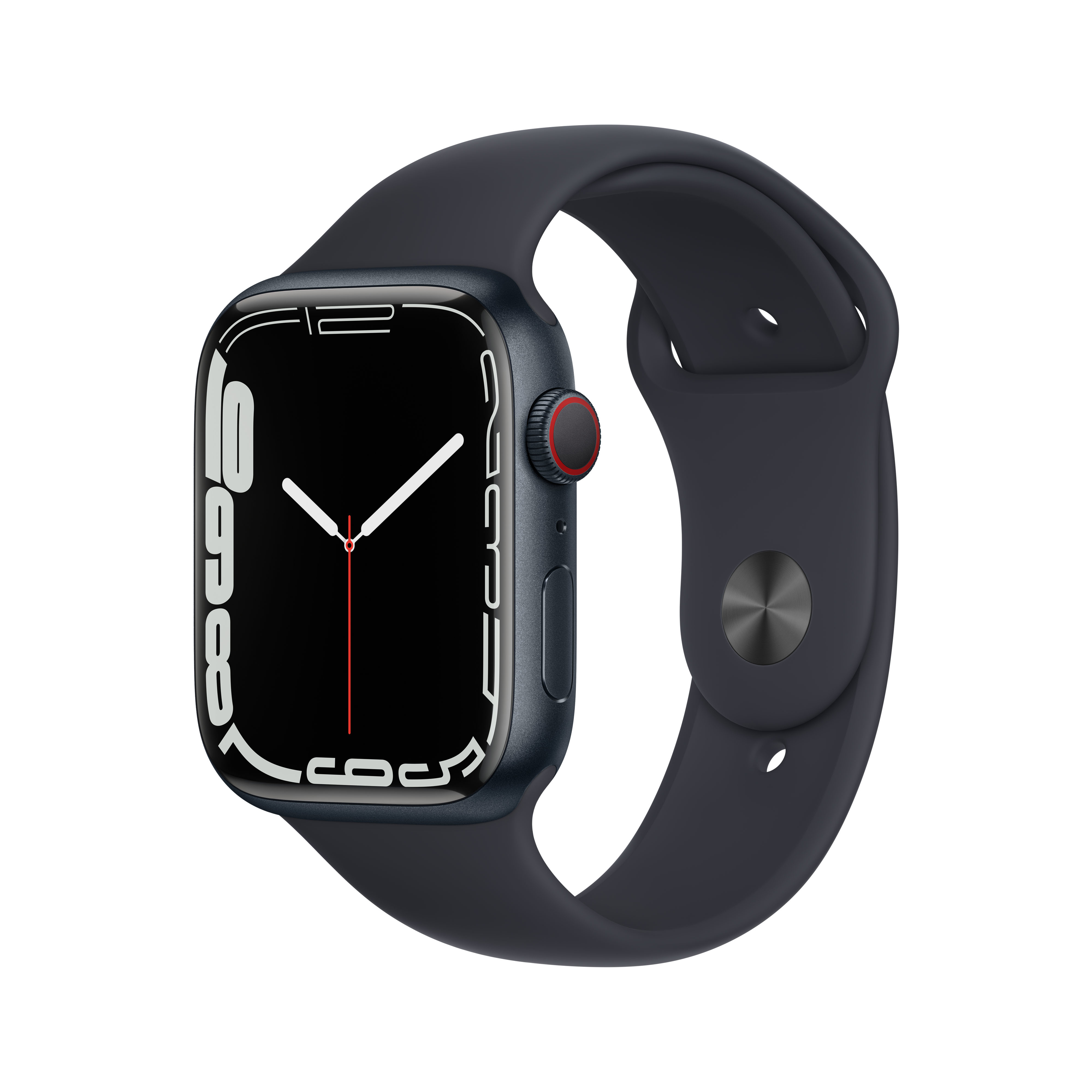 APPLE S7 GPS+CEL 45 MIDNIGHT ALU MIDNIGHT SPO Smartwatch Aluminium Fluorelastomer, 140 - 220 mm, Armband: Mitternacht, Gehäuse: Mitternacht