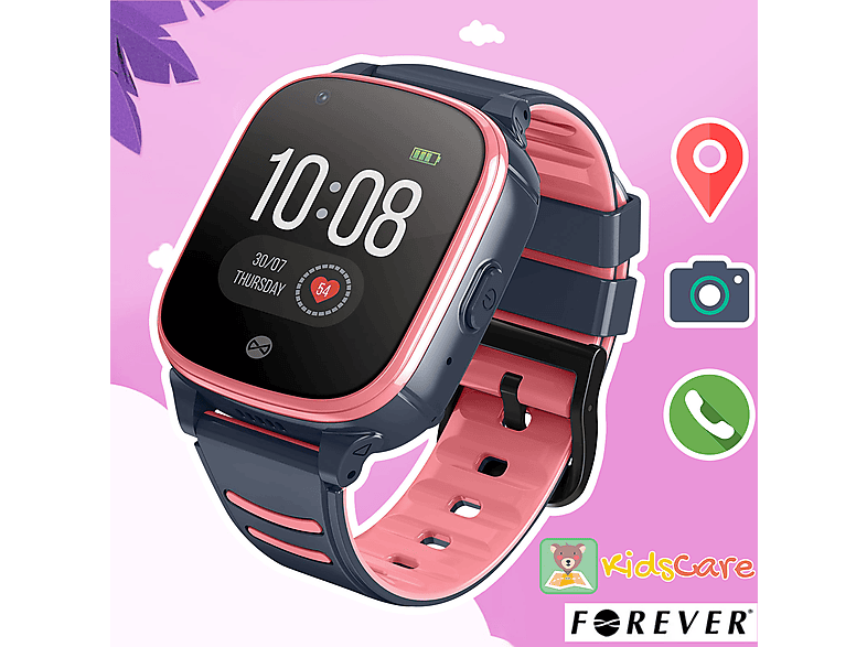 Smartwatch - FOREVER Reloj con Localizador para niños Forever Look Me KW-500 4G Rosa