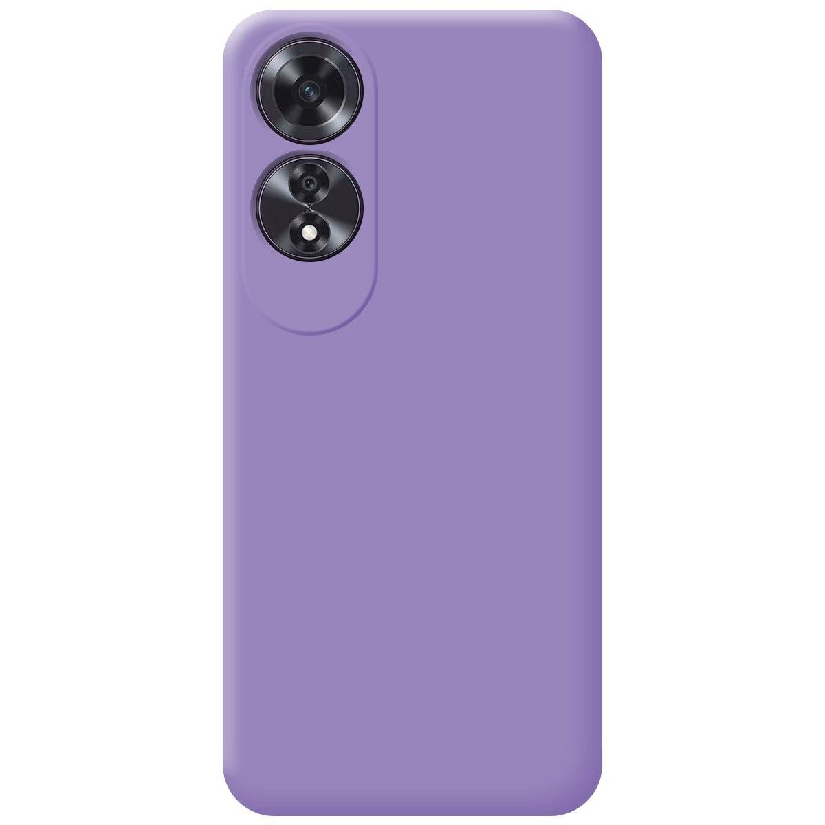 Una custodia viola per telefono con due obiettivi della fotocamera in alto.