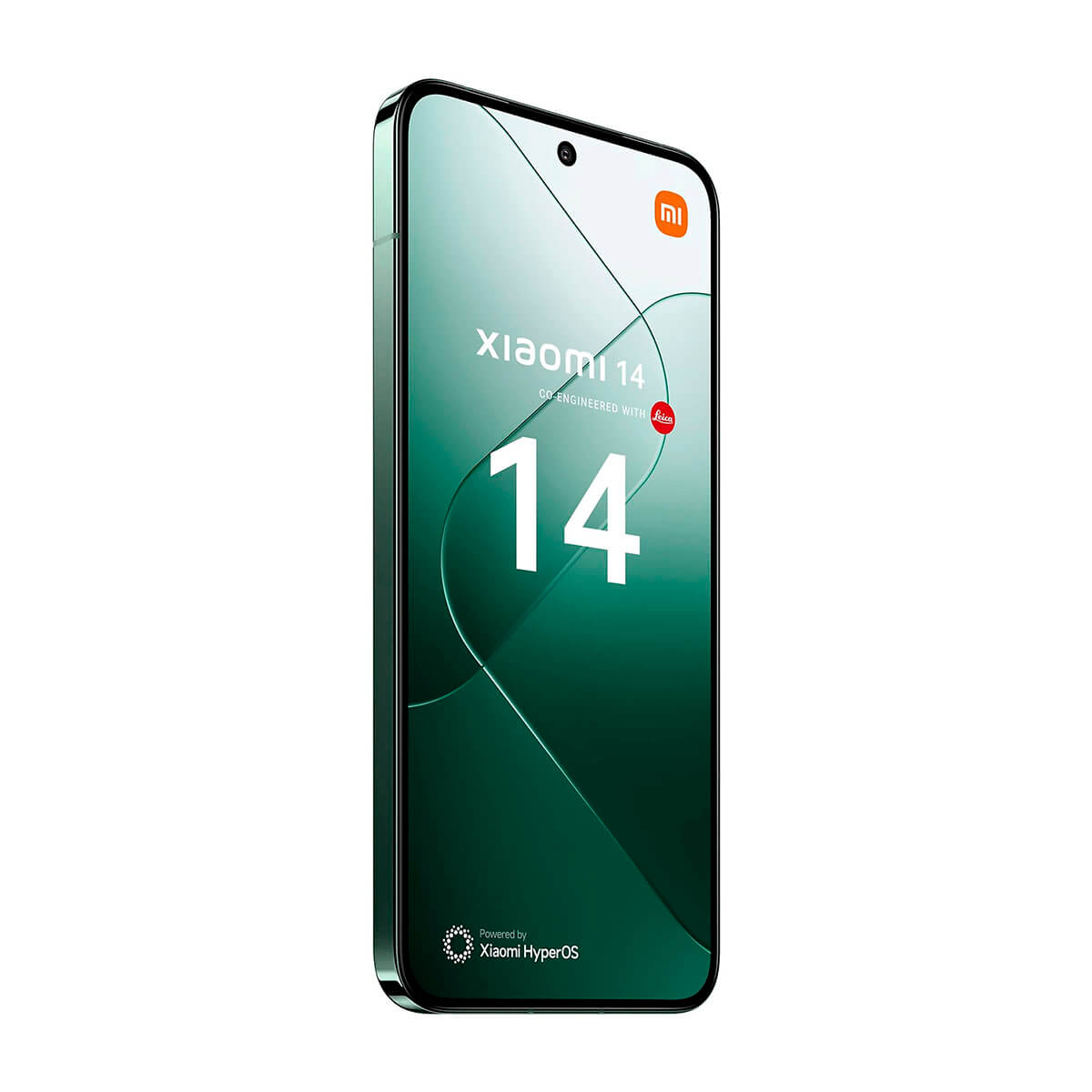 Grünes Telefon mit weißem Bildschirm. Weißer Hintergrund.