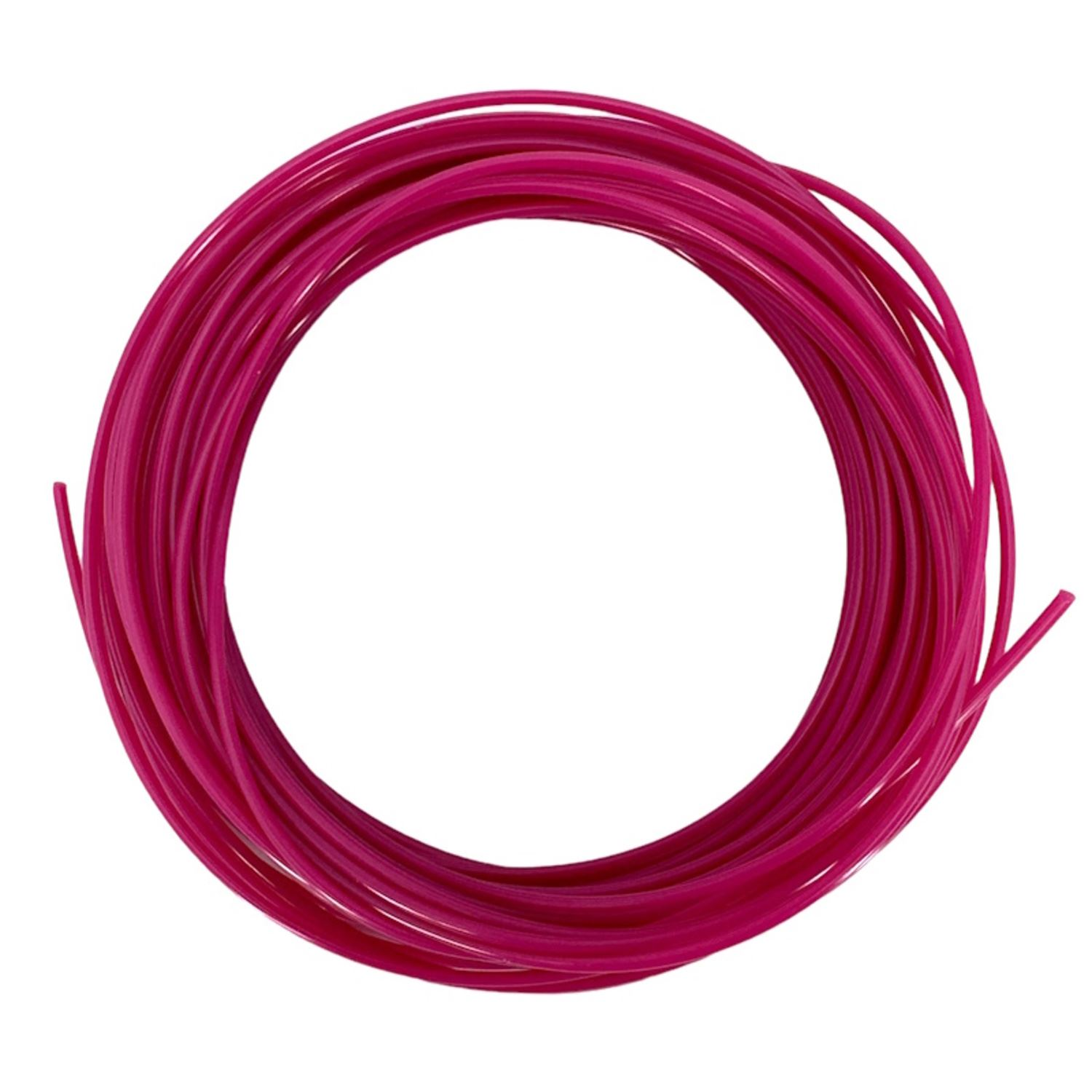 Filamento rosa enrollado para impresión 3D.