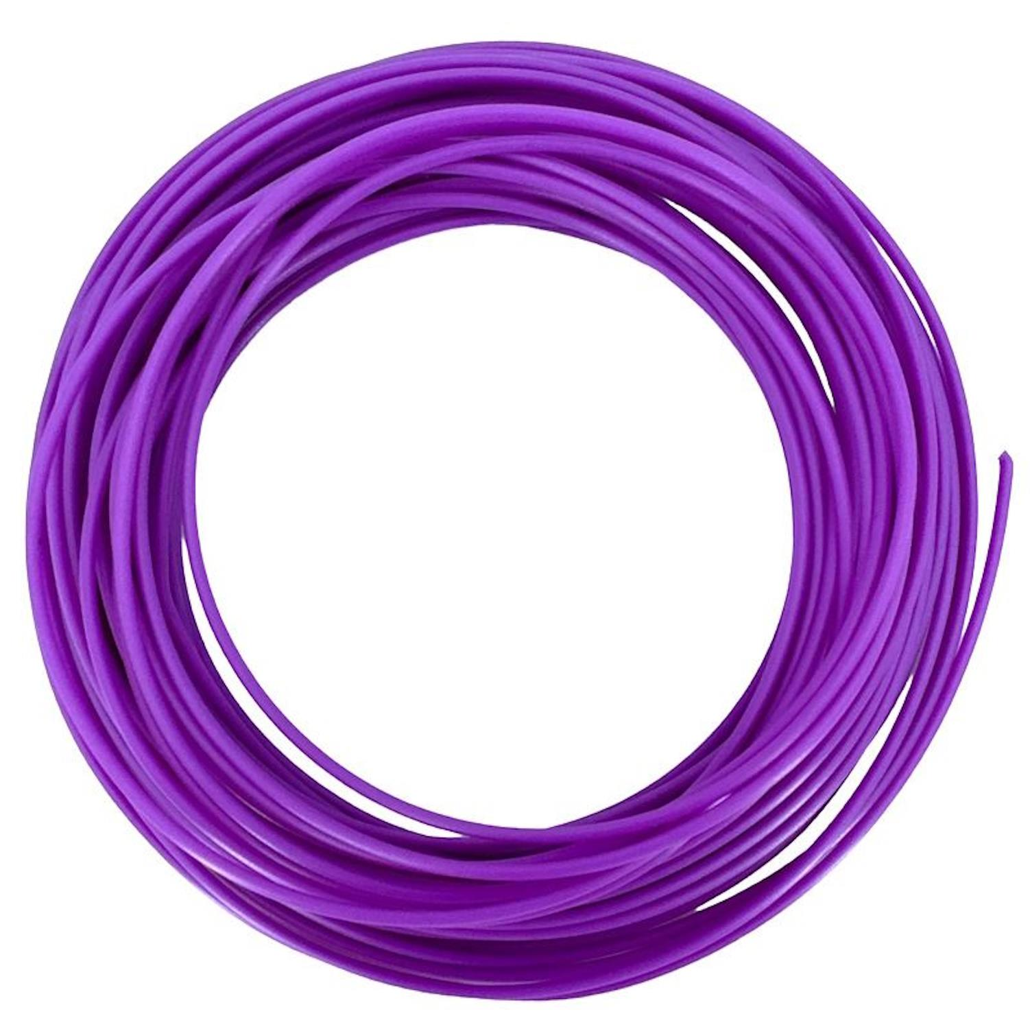 Filamento morado enrollado, un material plástico, listo para proyectos de impresión 3D.