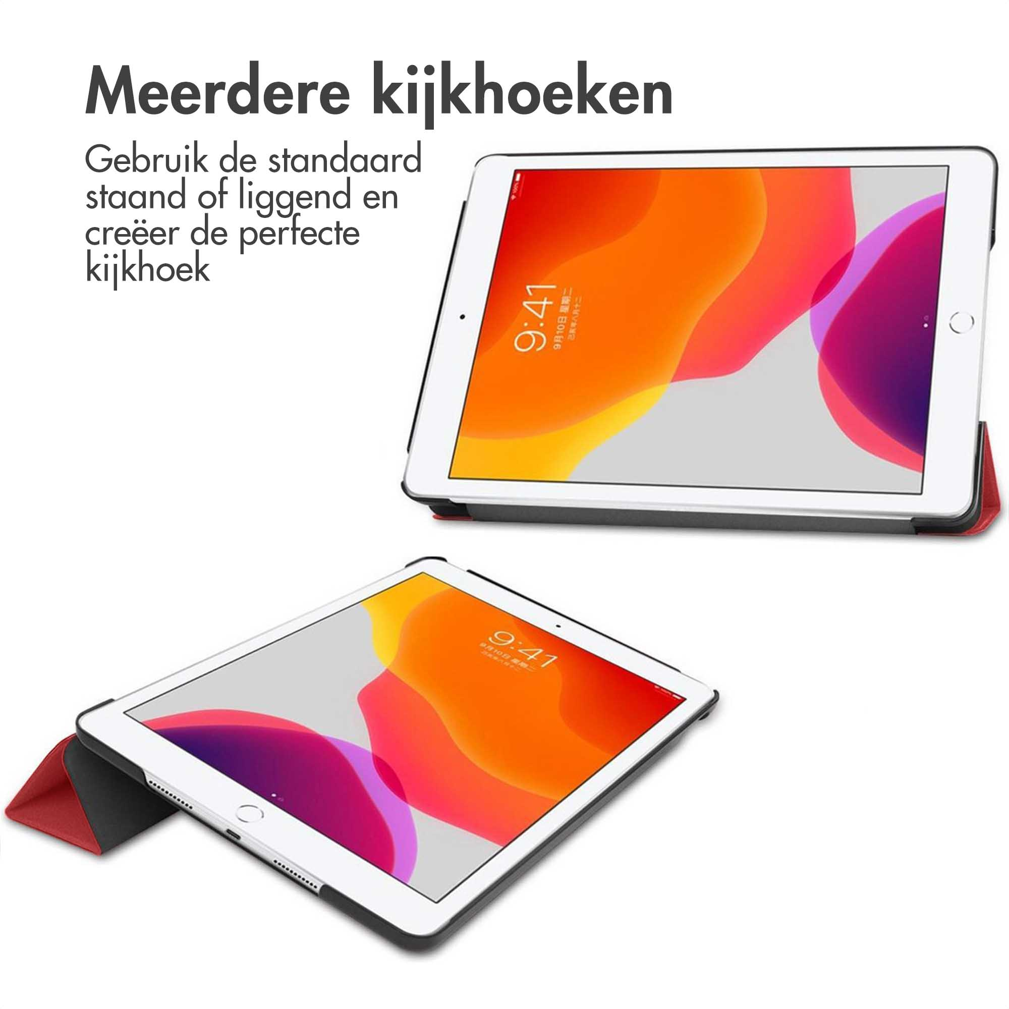 Due tablet in posizioni diverse, con testo che mostra diverse angolazioni di visione.