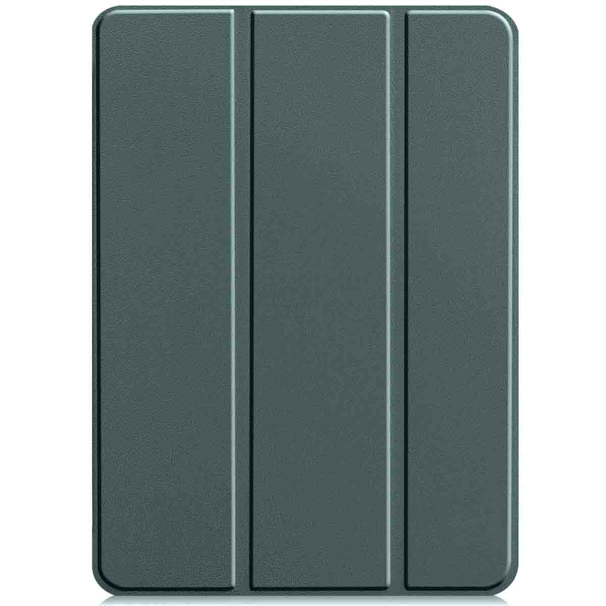 Closed tablet case, gray with textured finish.