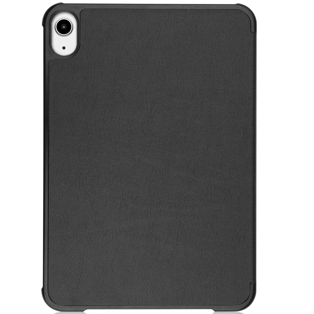 Tablet in a dark gray case, camera visible.
