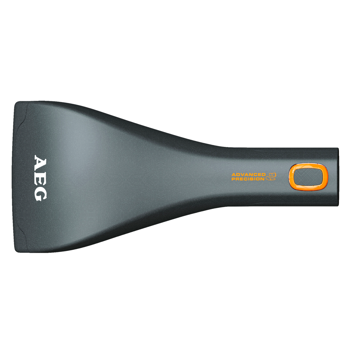 Espátula gris AEG con mango naranja y las palabras "ADVANCED PRECISION".