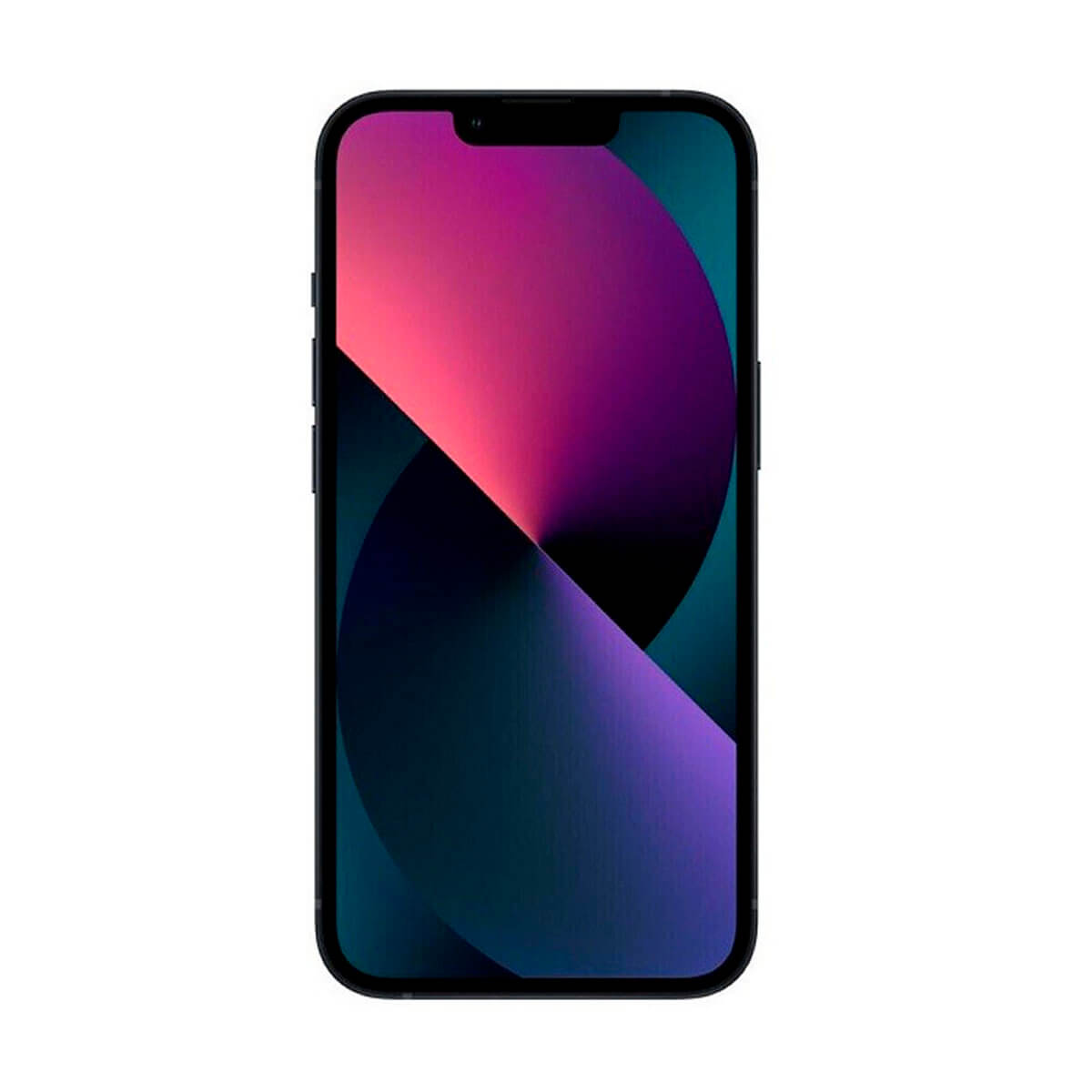 Czarny smartfon z kolorowym ekranem, który wyświetla gradient od różowego do niebieskiego.