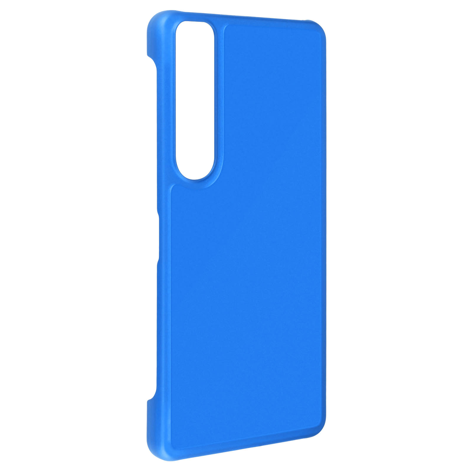 Blaue Handyhülle, schlichtes Design, einfarbig.