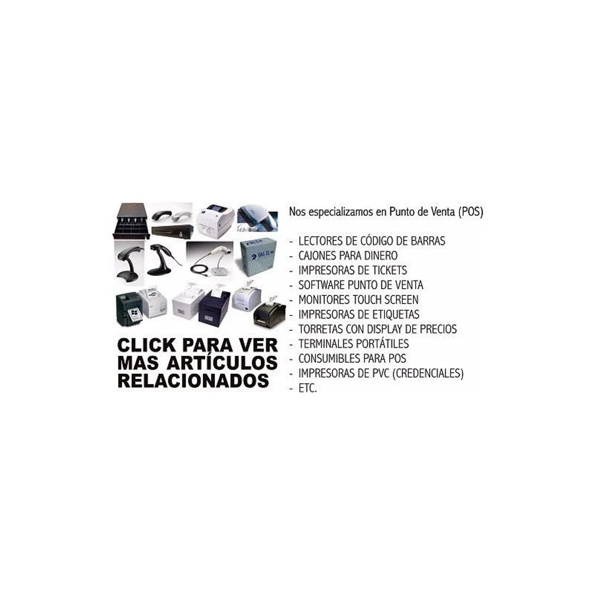 Imagen con una variedad de equipos POS y texto.