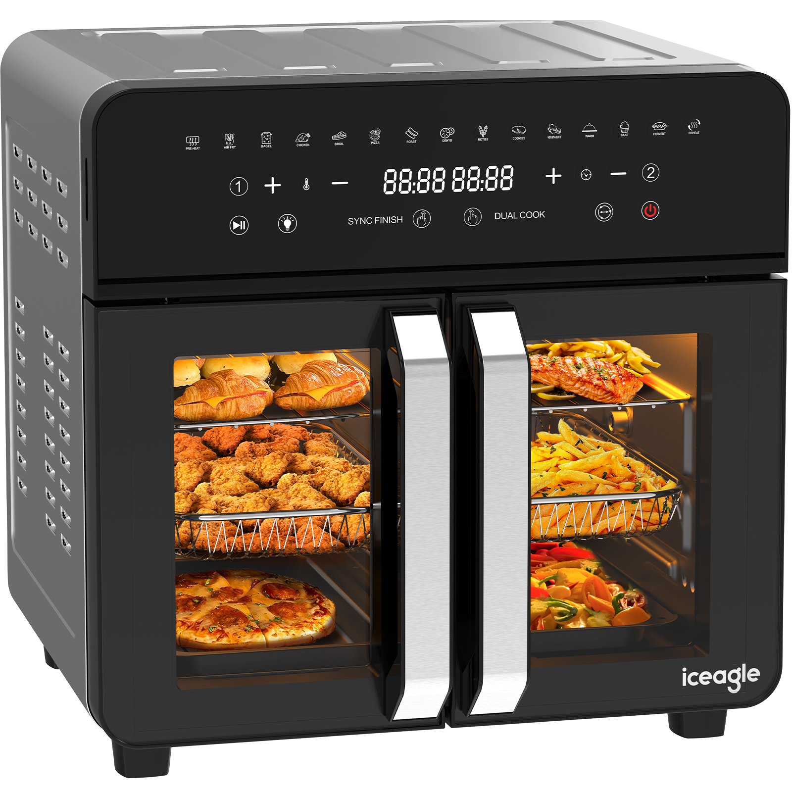 Dörrautomat OYAJIA OYAJIA Heißluftfritteuse 15L – 4-in-1: Backofen, Dörrautomat, Grill & Fritteuse 15 Liter Fassungsvermögen Für Gesundes Frittieren