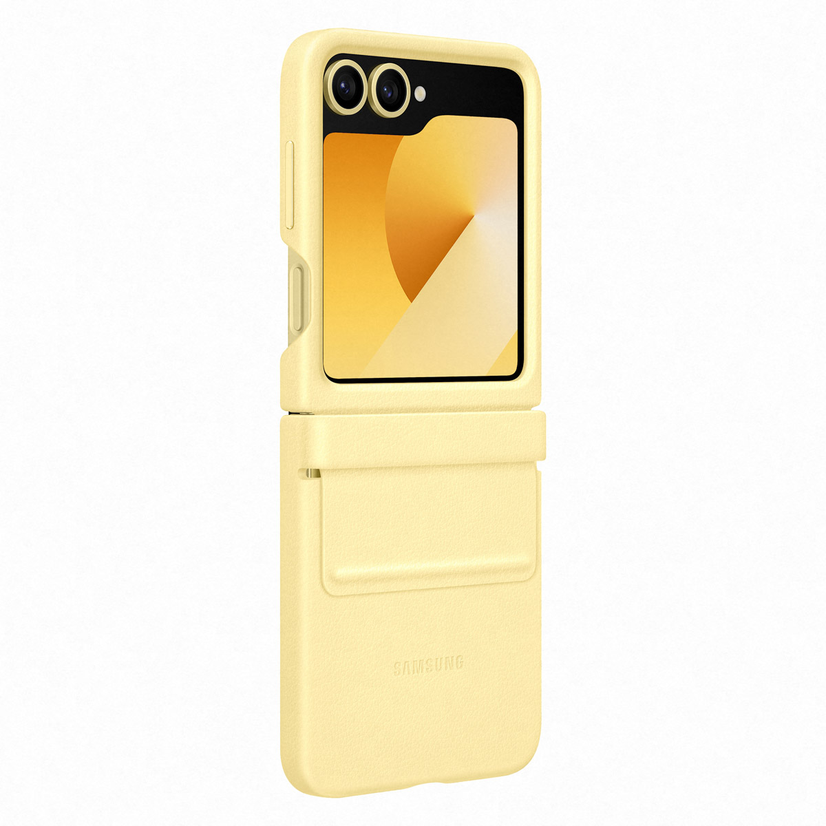 Funda para móvil - SAMSUNG FUNDA ECOPIEL AMARILLA FLIP 6, Compatible con Samsung Samsung Galaxy Z Flip6, Amarillo