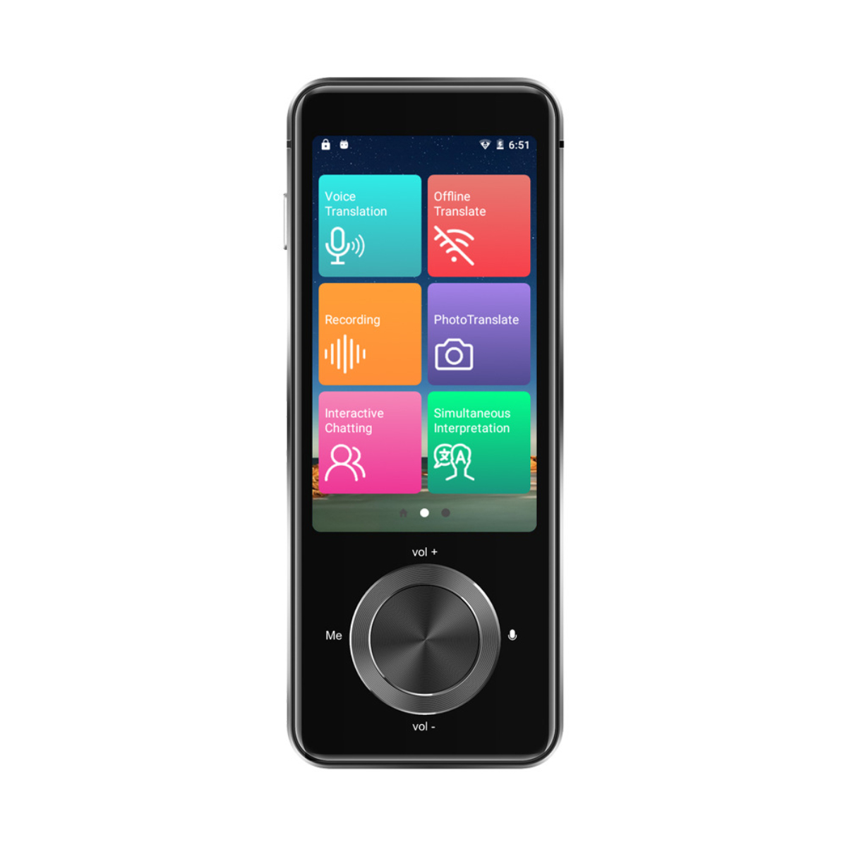 Schwarzes Smartphone mit Bildschirm, der mehrere App-Symbole zeigt.