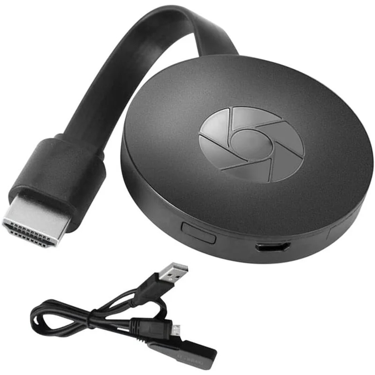 Chromecast-Gerät mit Kabeln.