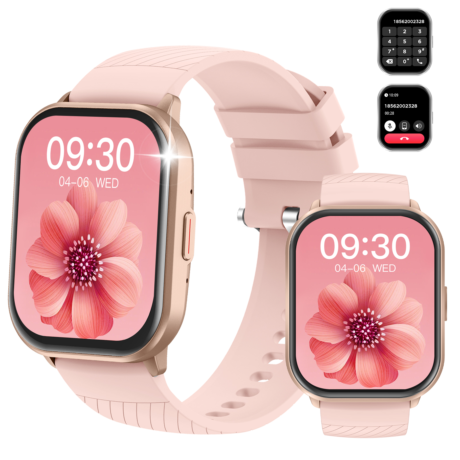 RAYOFI ZL99J Smartwatch Damen Herren, Fitness Uhr, Sportuhr Smartwatch  Silikon, 220 mm, Schwarz/Gold/Silver