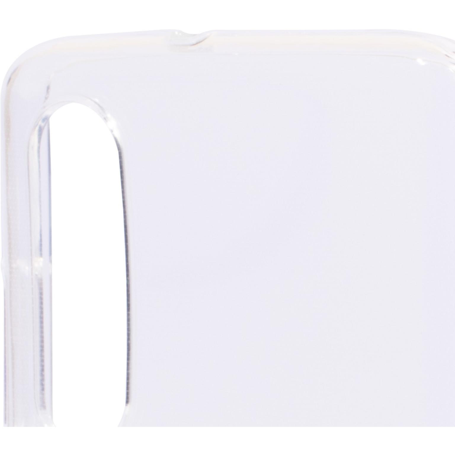 Transparante telefoonhoes. Alleen het bovenste deel van de hoes is zichtbaar.