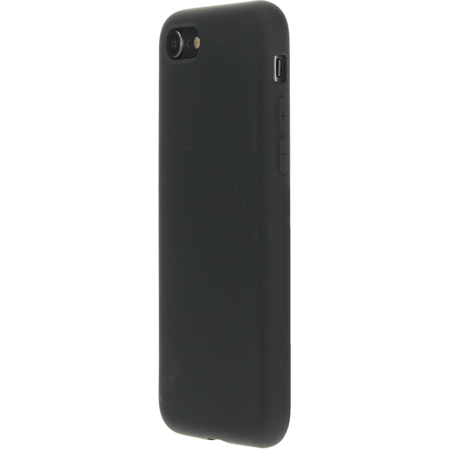 Zwarte telefoonhoes. Toont de achterkant met camera-uitsparing.