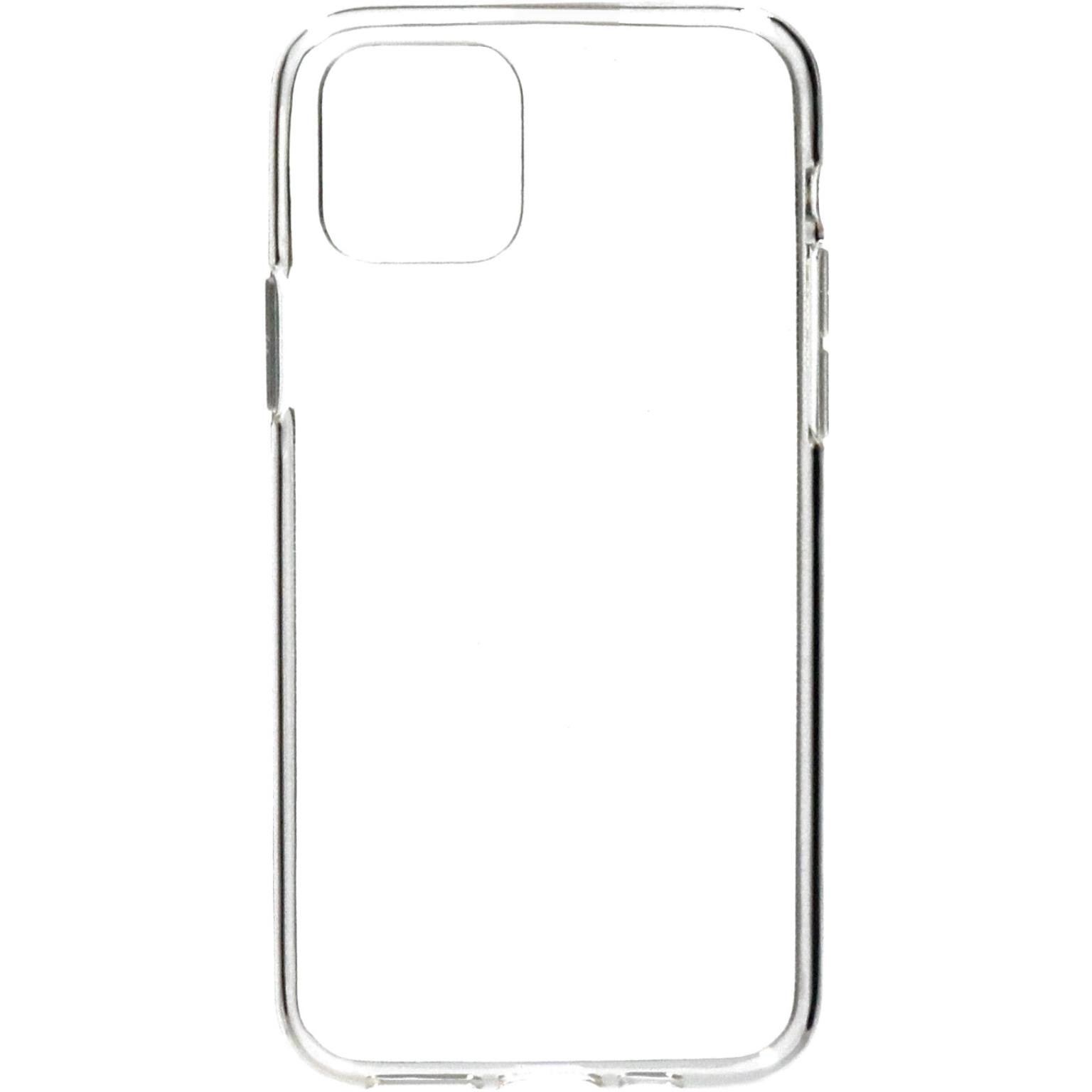 Transparante telefoonhoes. Transparant plastic met uitsparingen en knoppen.