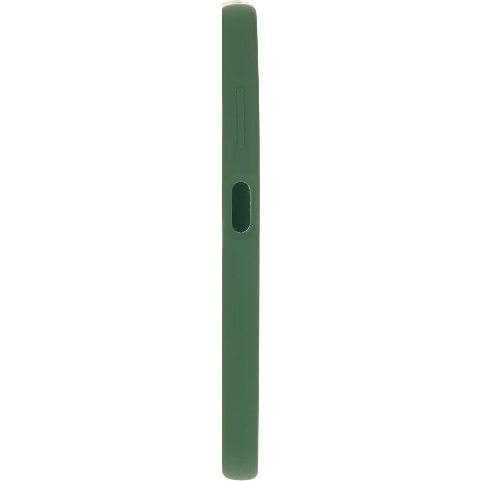 Groene telefoonhoes. Zijkant getoond. Gat aan de zijkant. Witte achtergrond.