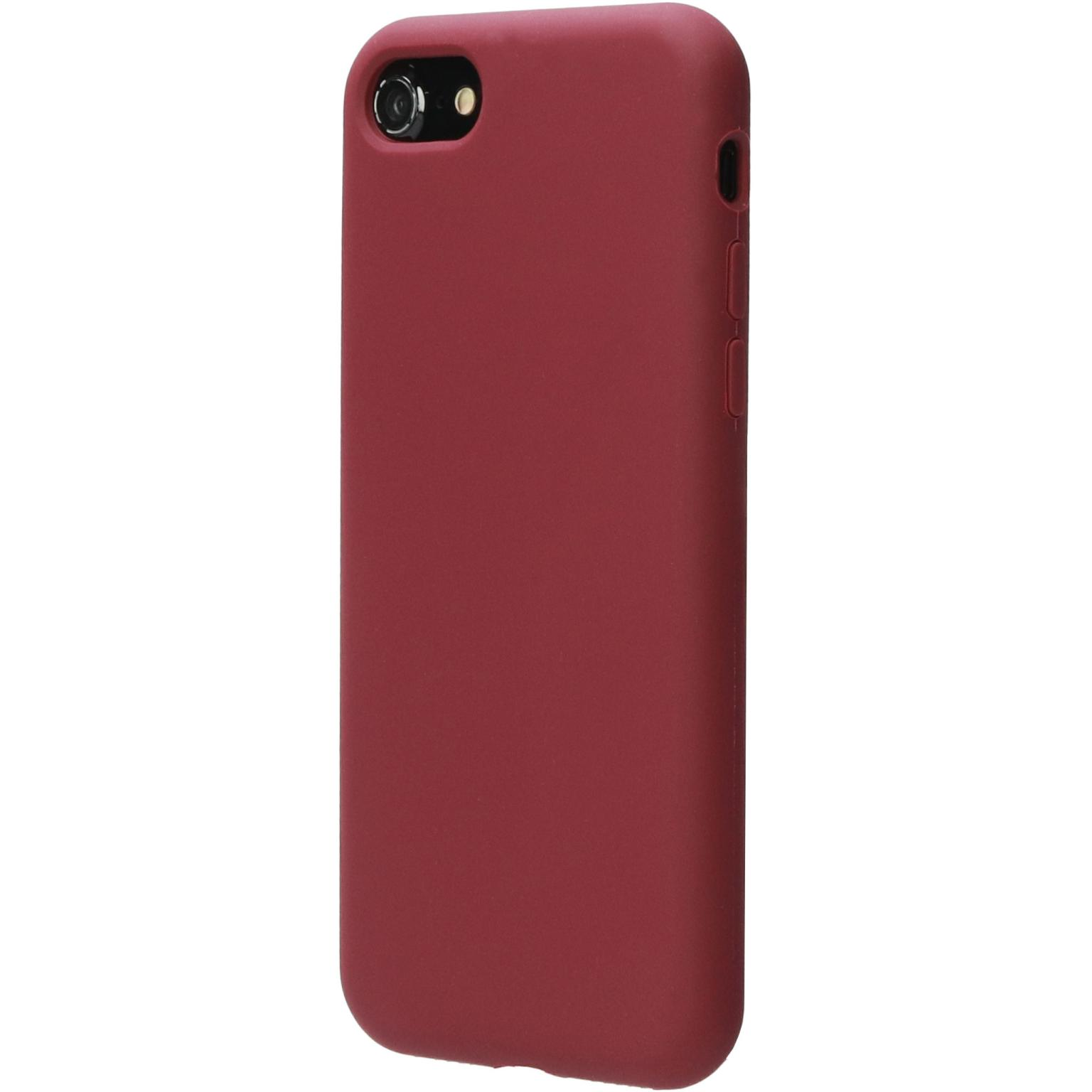 Burgundy phone case with camera cutout.