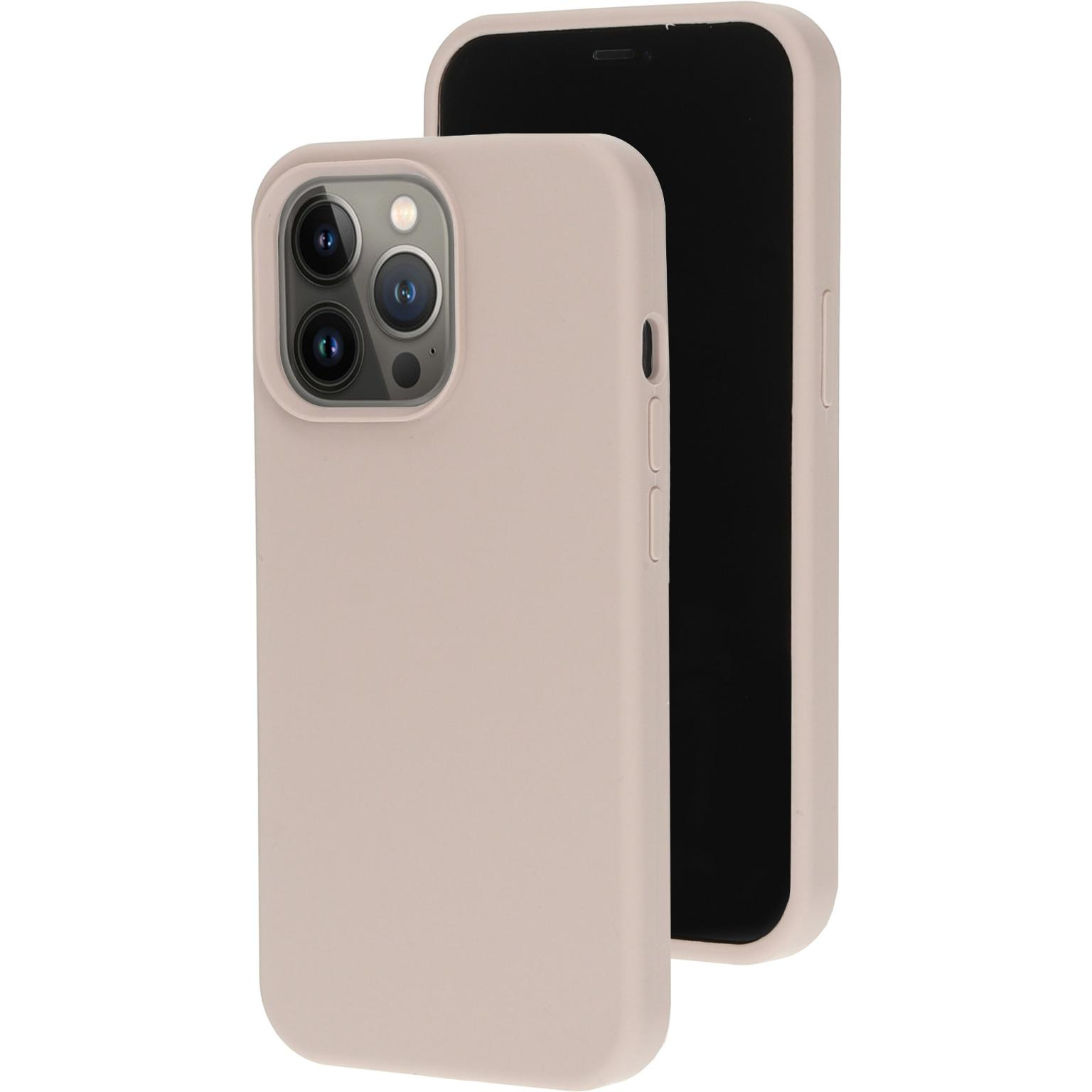 Een telefoon in een lichtroze hoes, met de cameralenzen zichtbaar.