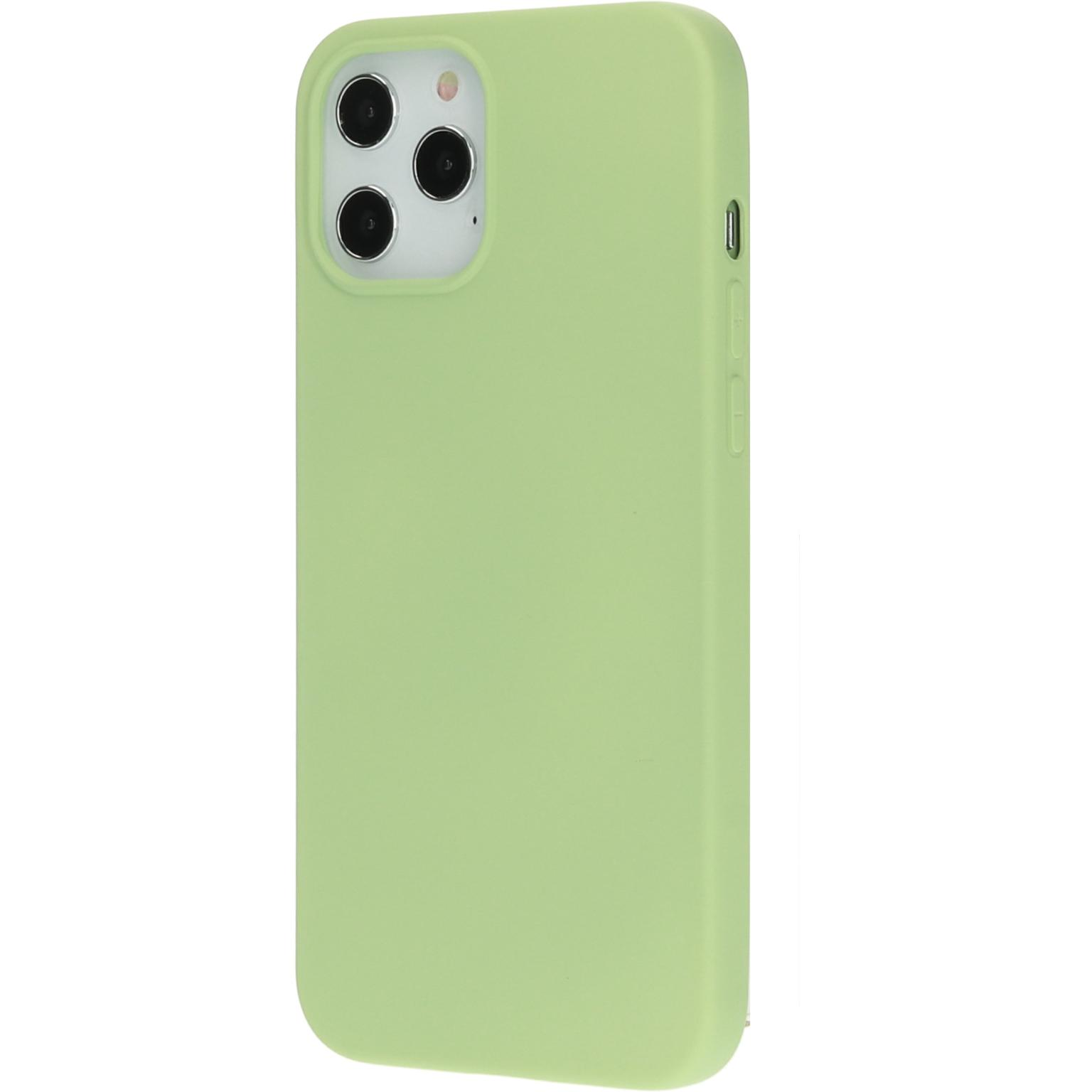 Green phone case. It has camera cutouts. The case is a solid color.