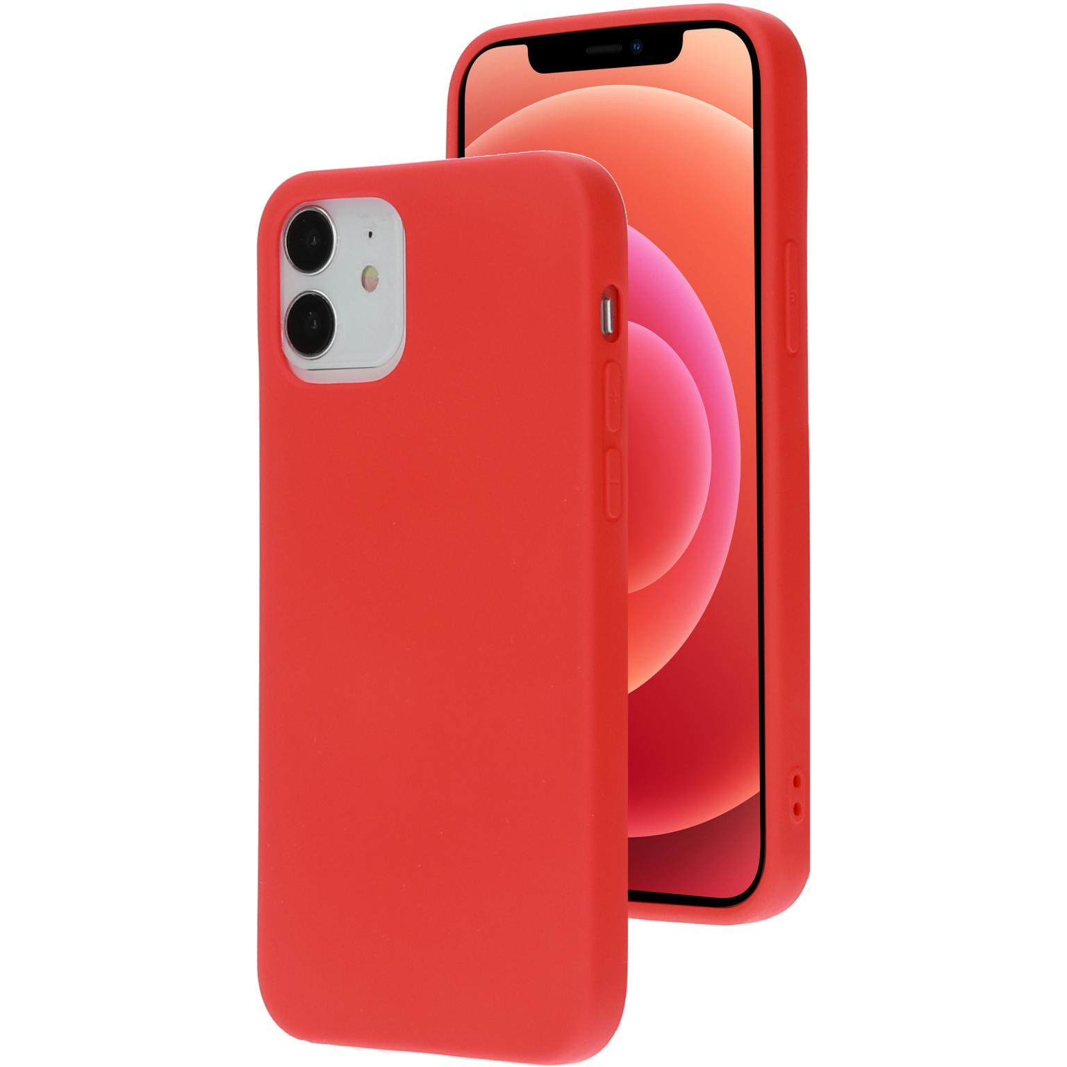 Red phone case with a red phone inside. White background.