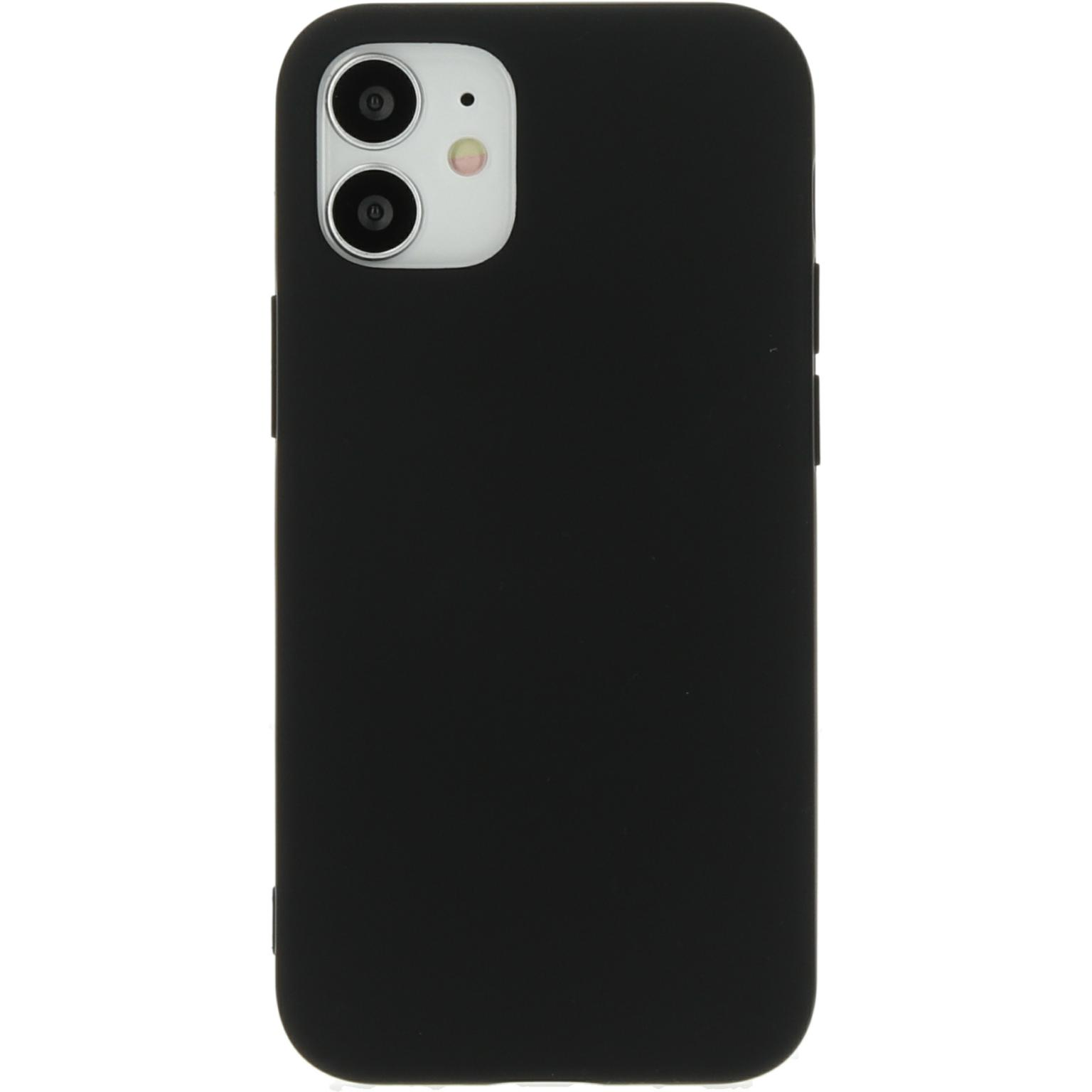 Black phone case on white background. It covers the back and sides of a phone.