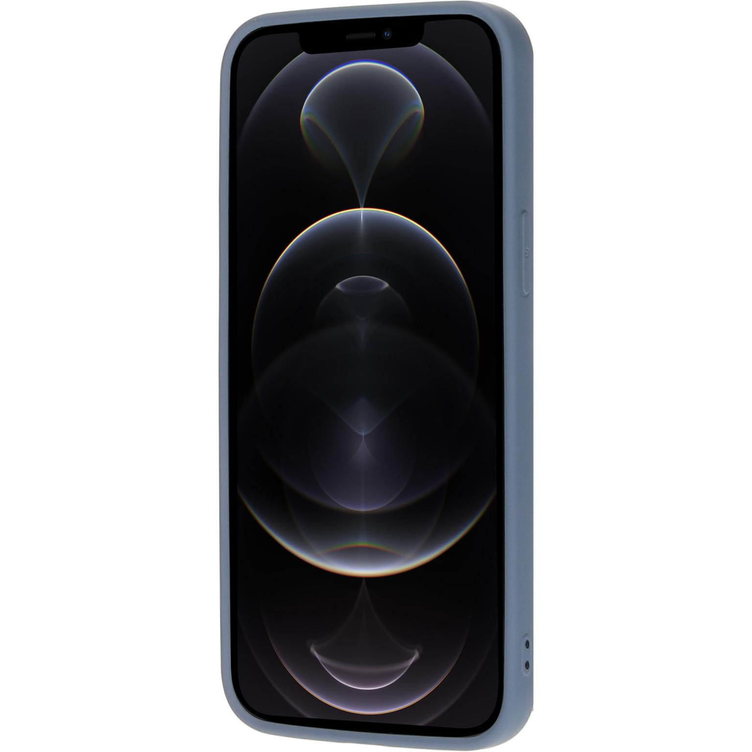 A blue phone case with a black screen on a white background.