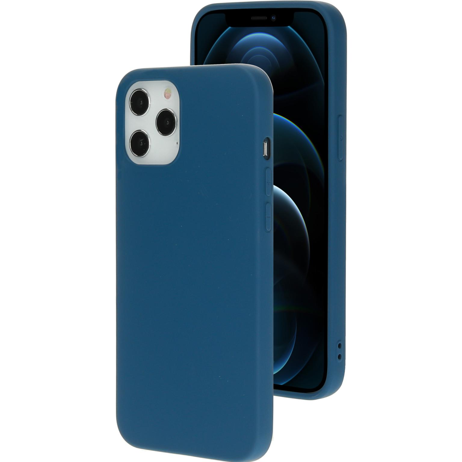 Blue phone case with a phone inside. The phone is blue.