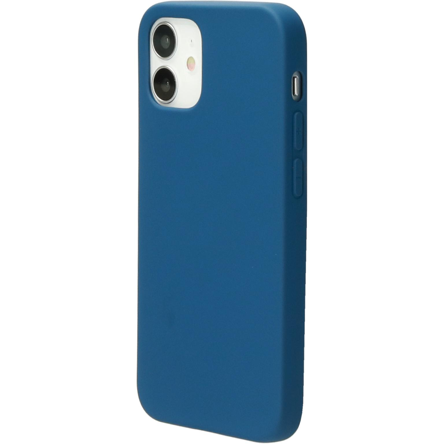 A dark blue phone case with two cameras. It has a button and a side button. White background.