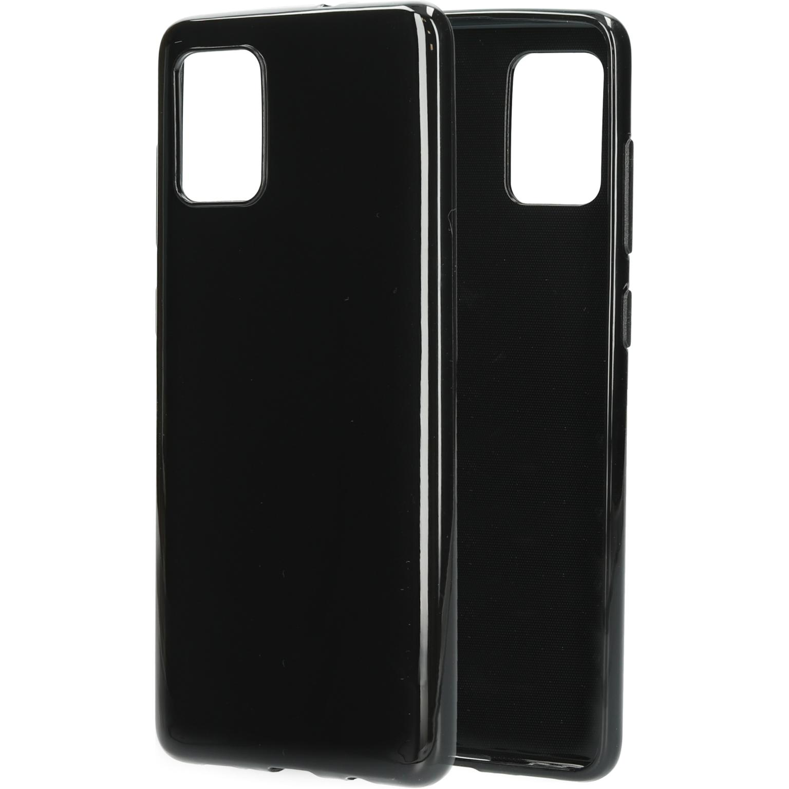Twee zwarte telefoonhoesjes, één open.