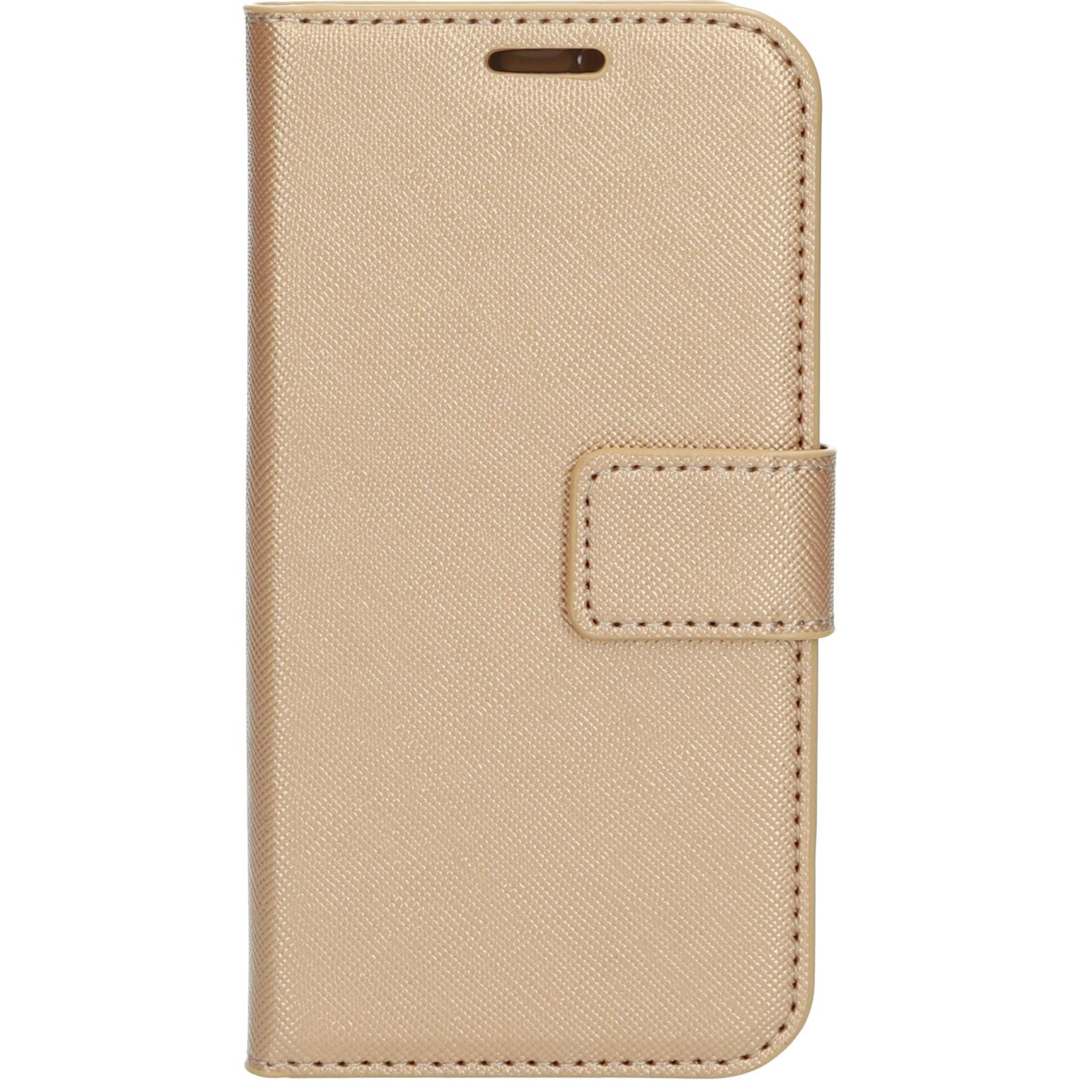 Golden phone case with a magnetic closure.