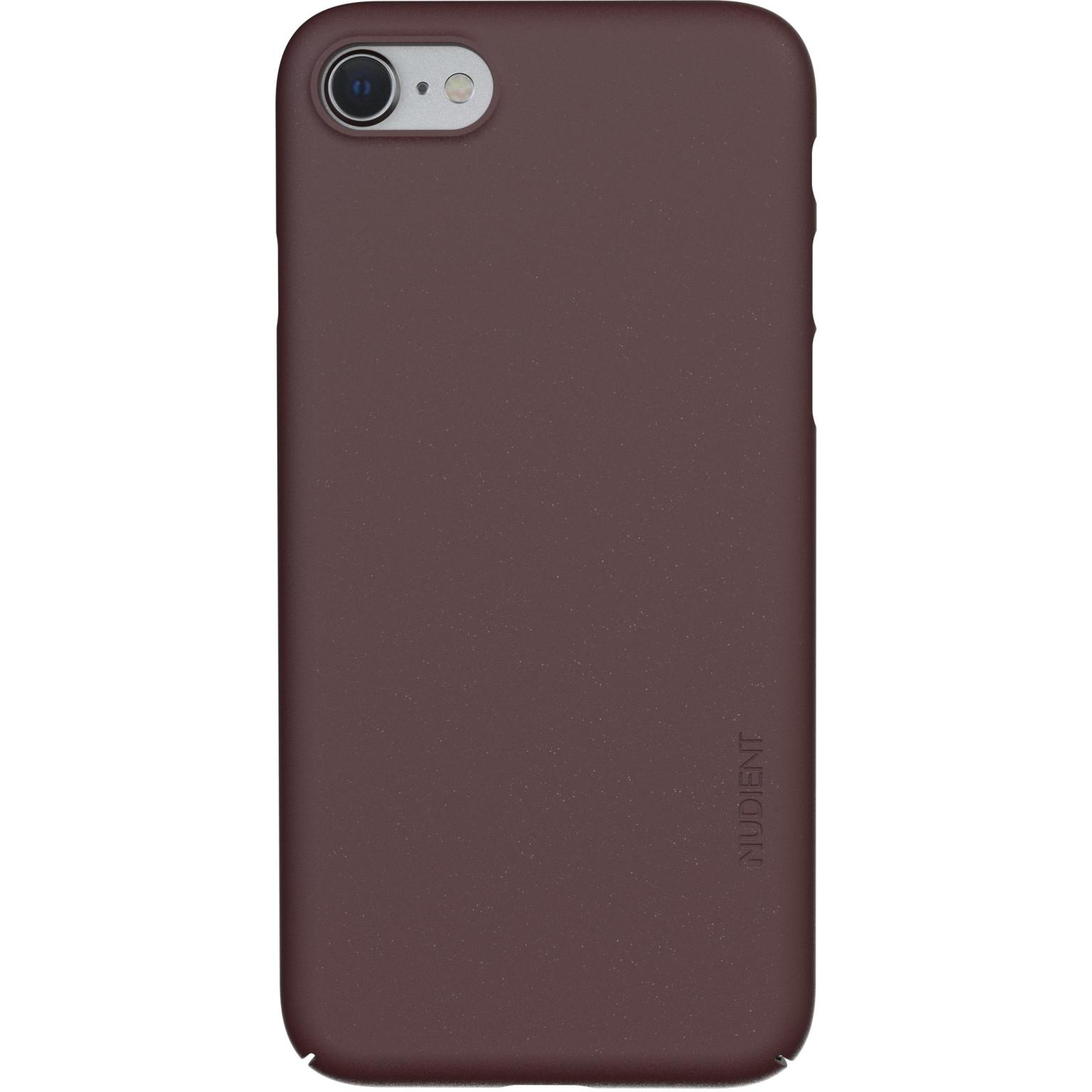 A maroon phone case with a camera on top. The NUDIENT brand is visible.