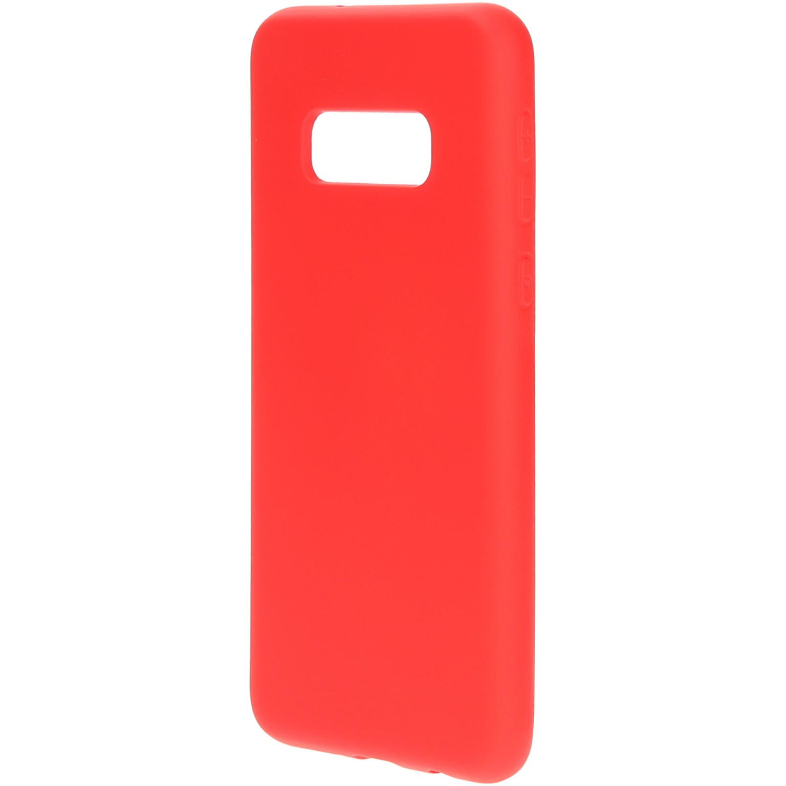 A plain red phone case. No logo or design visible.