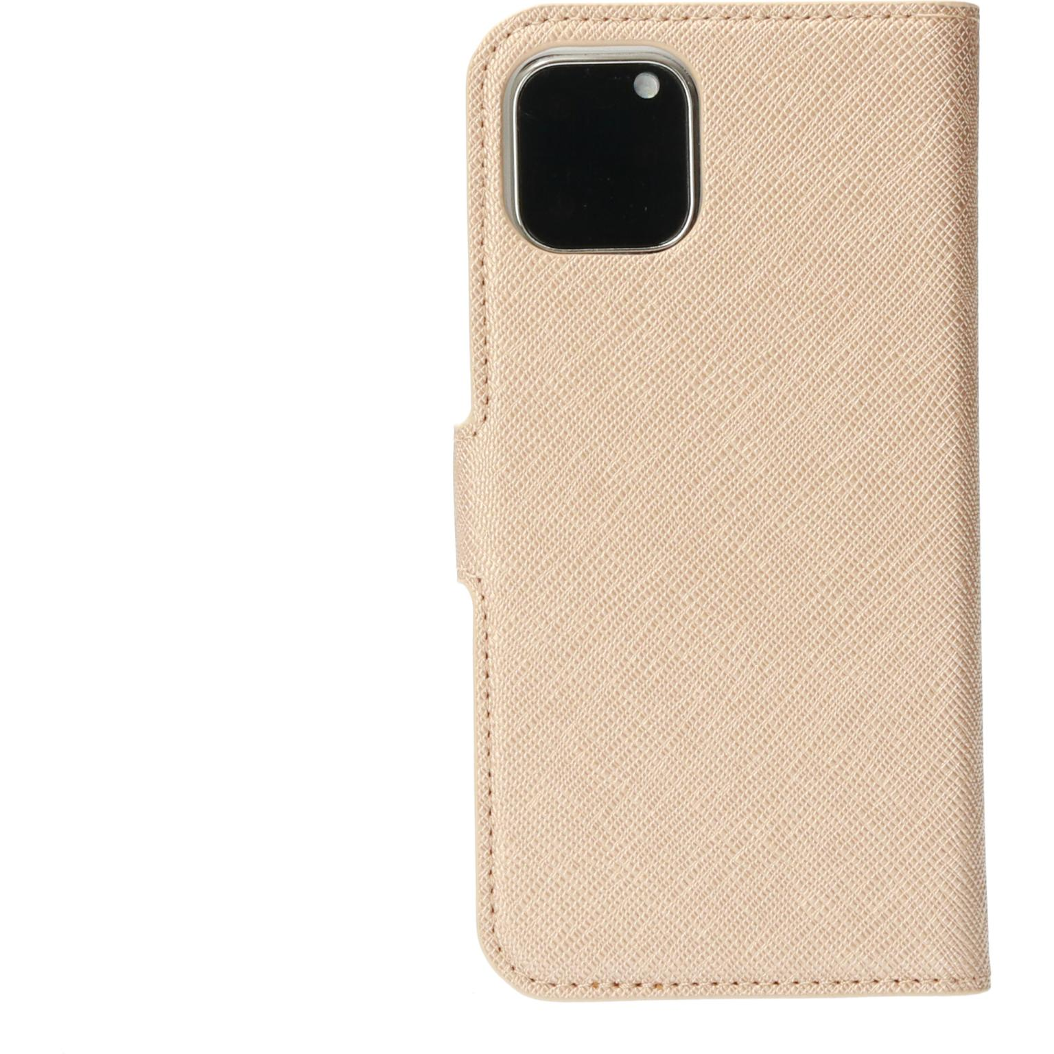 Een bruin telefoonhoesje met een cameralgat aan de rechterkant en een witte achtergrond.