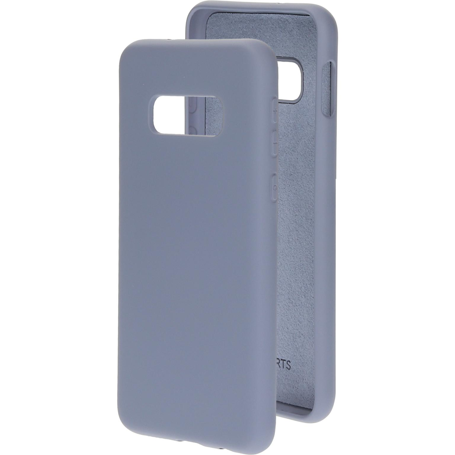 Two light blue phone cases. One is on top of the other. Both have a cut-out for the camera and buttons.