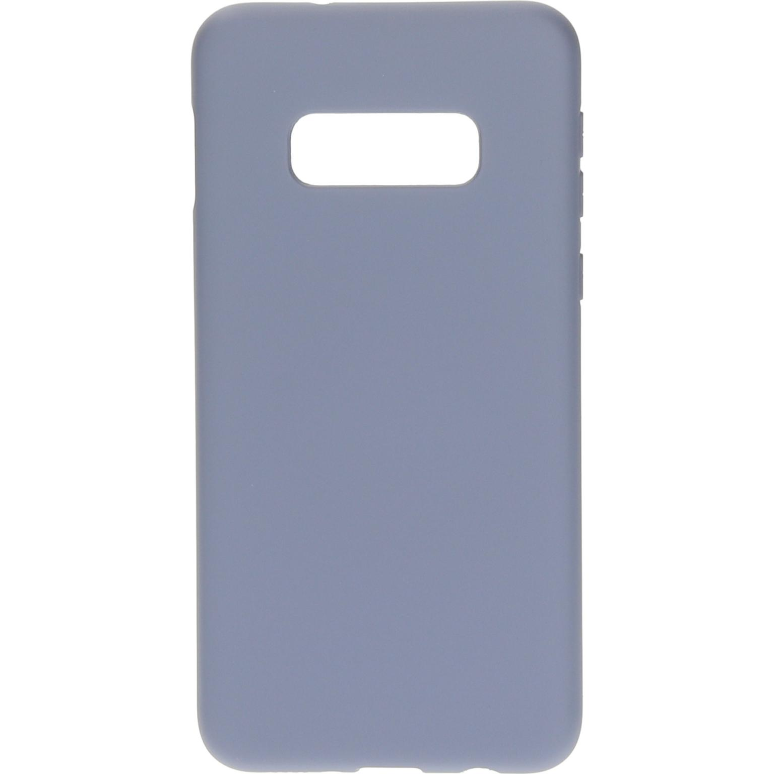 Grey phone case with an open camera hole. White background.