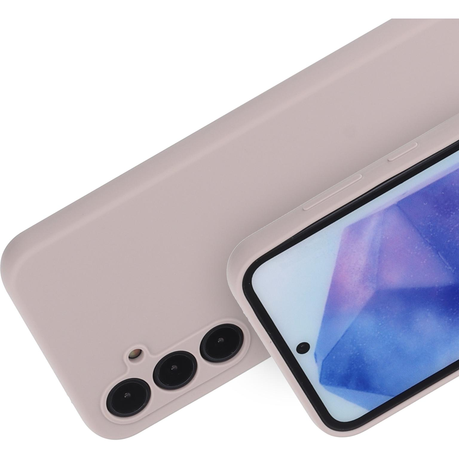 Roze telefoonhoes met een telefoon erin.
