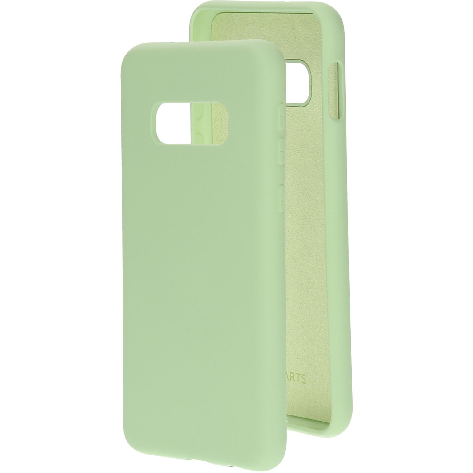 Two-piece light green phone case, with the inside of the case visible.