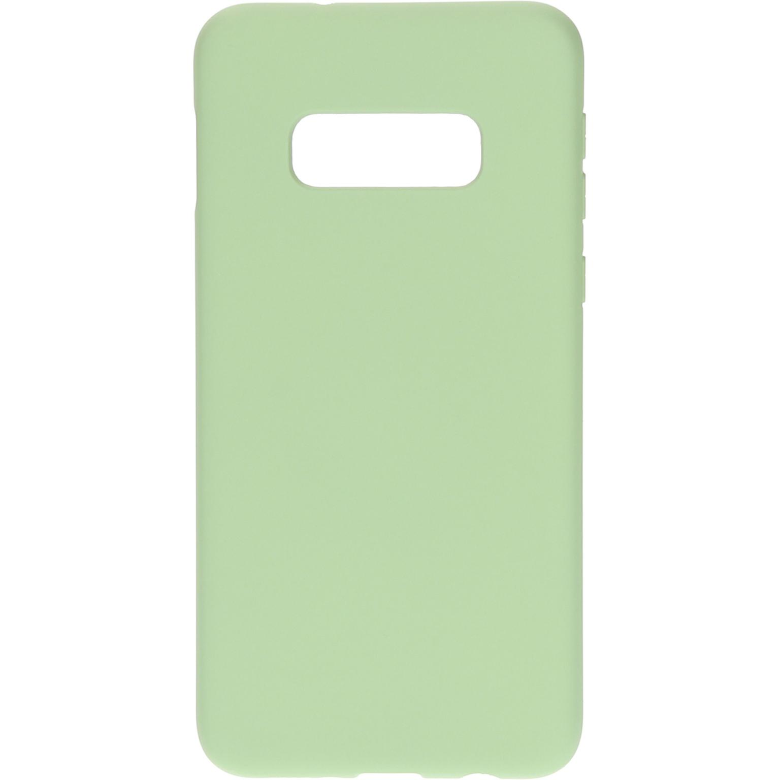 Light green phone case with a cutout for the camera. The case is light green.