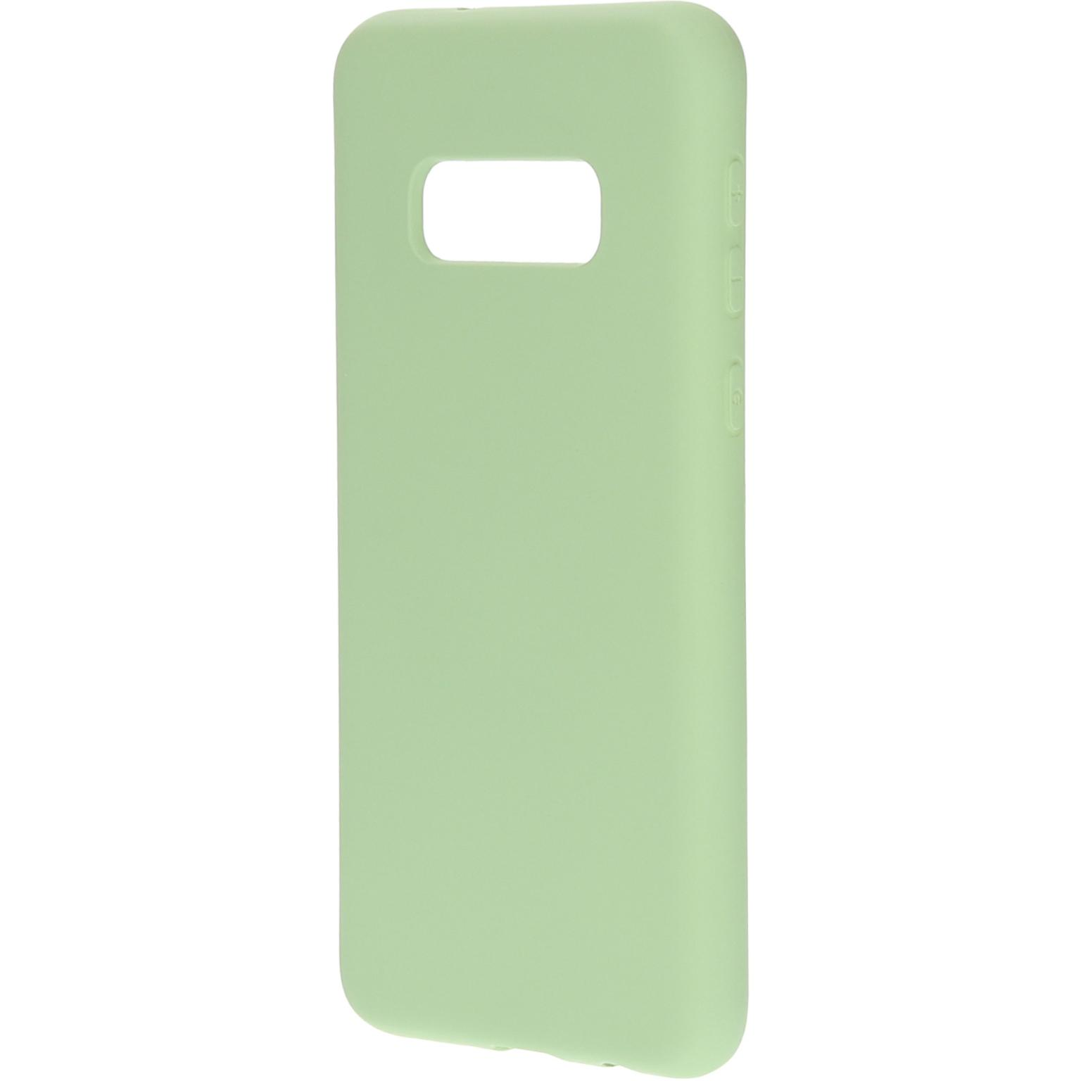 Light green phone case. Cutouts for camera and buttons.
