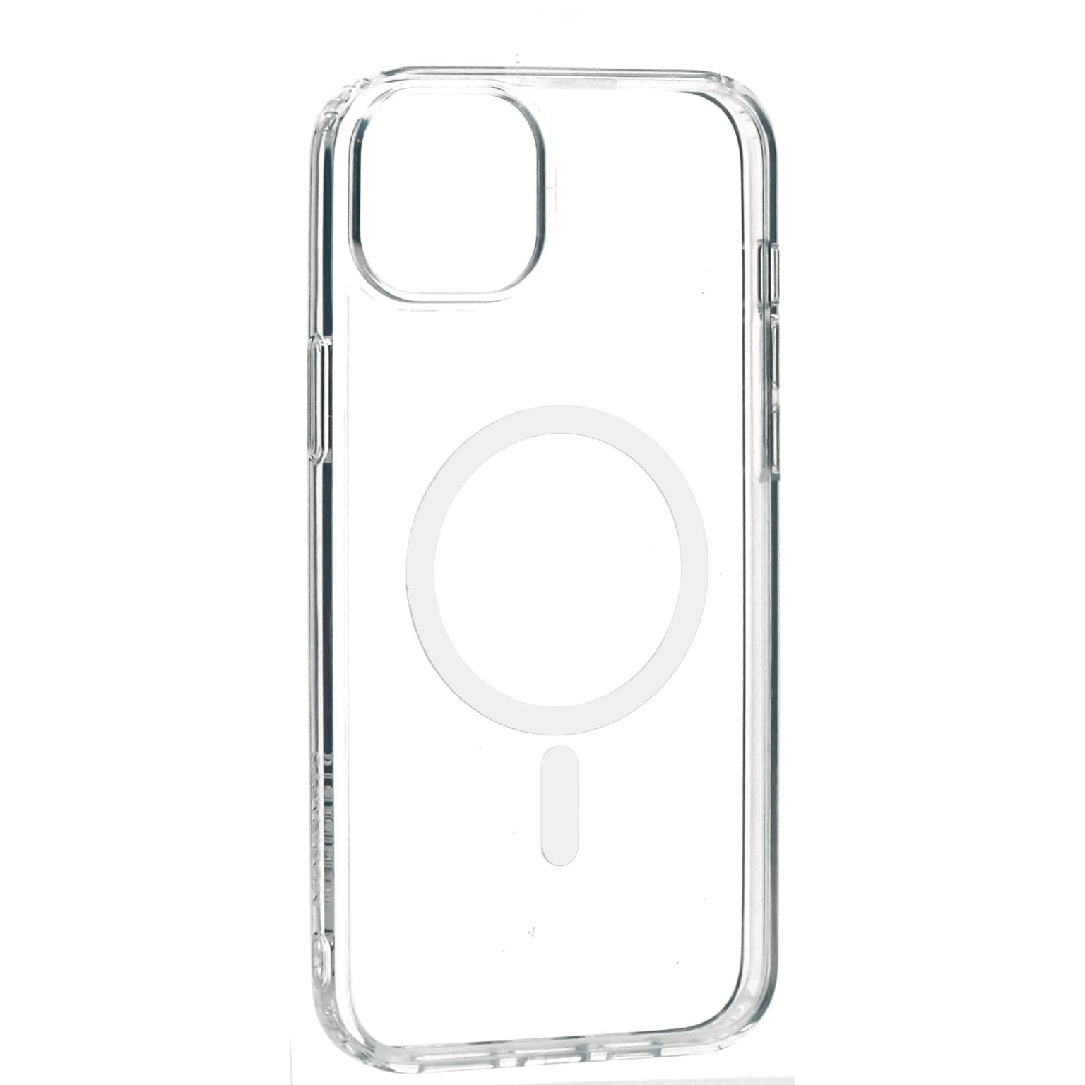 Transparante telefoonhoes met witte cirkel en lijn. Ontworpen voor een telefoon, helder en transparant.