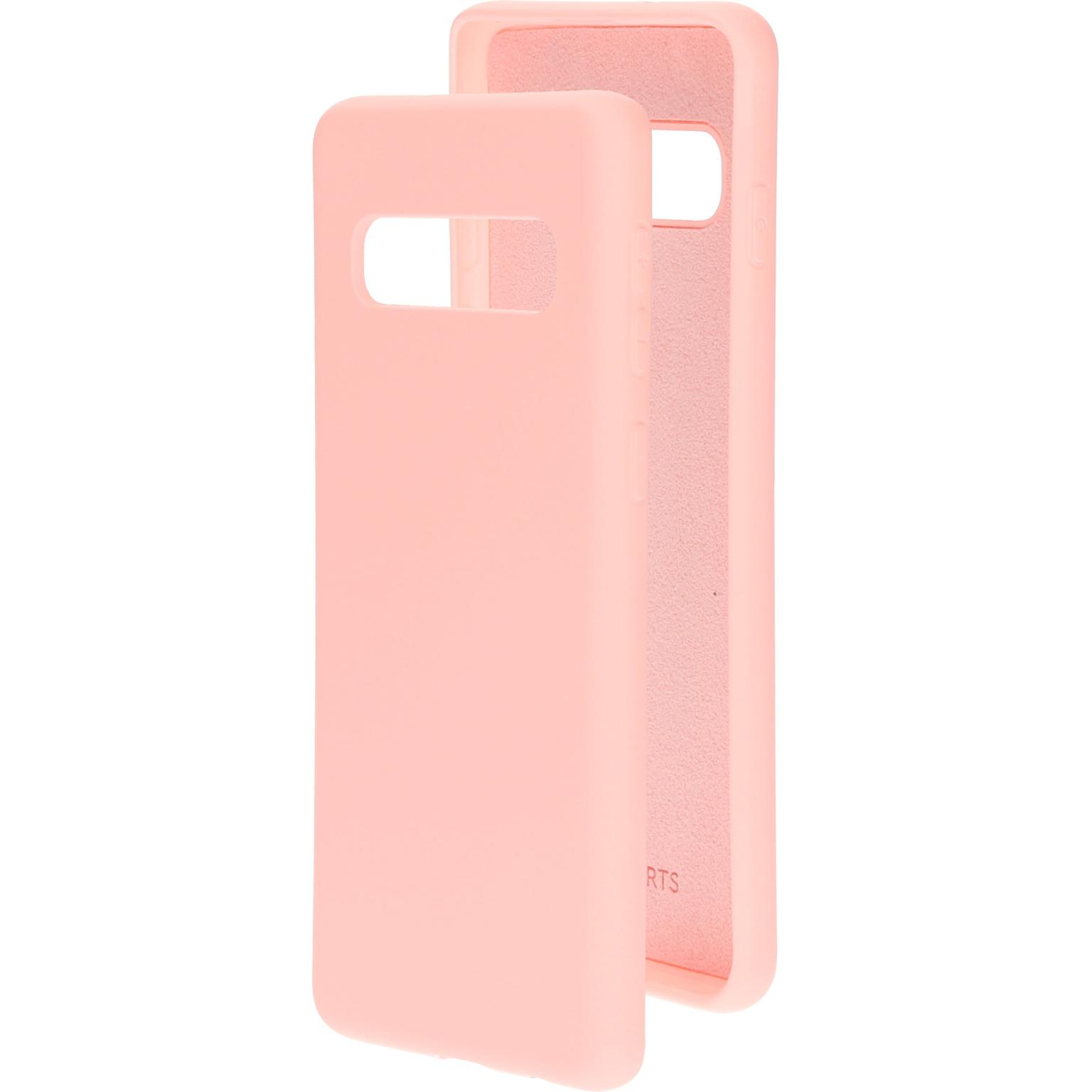 Roze telefoonhoesje. De hoes heeft een glad oppervlak en is open, waardoor de binnenkant zichtbaar is.