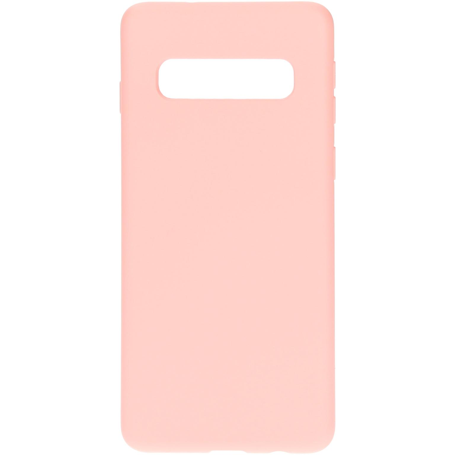 Roze telefoonhoes met een uitsparing voor de camera.