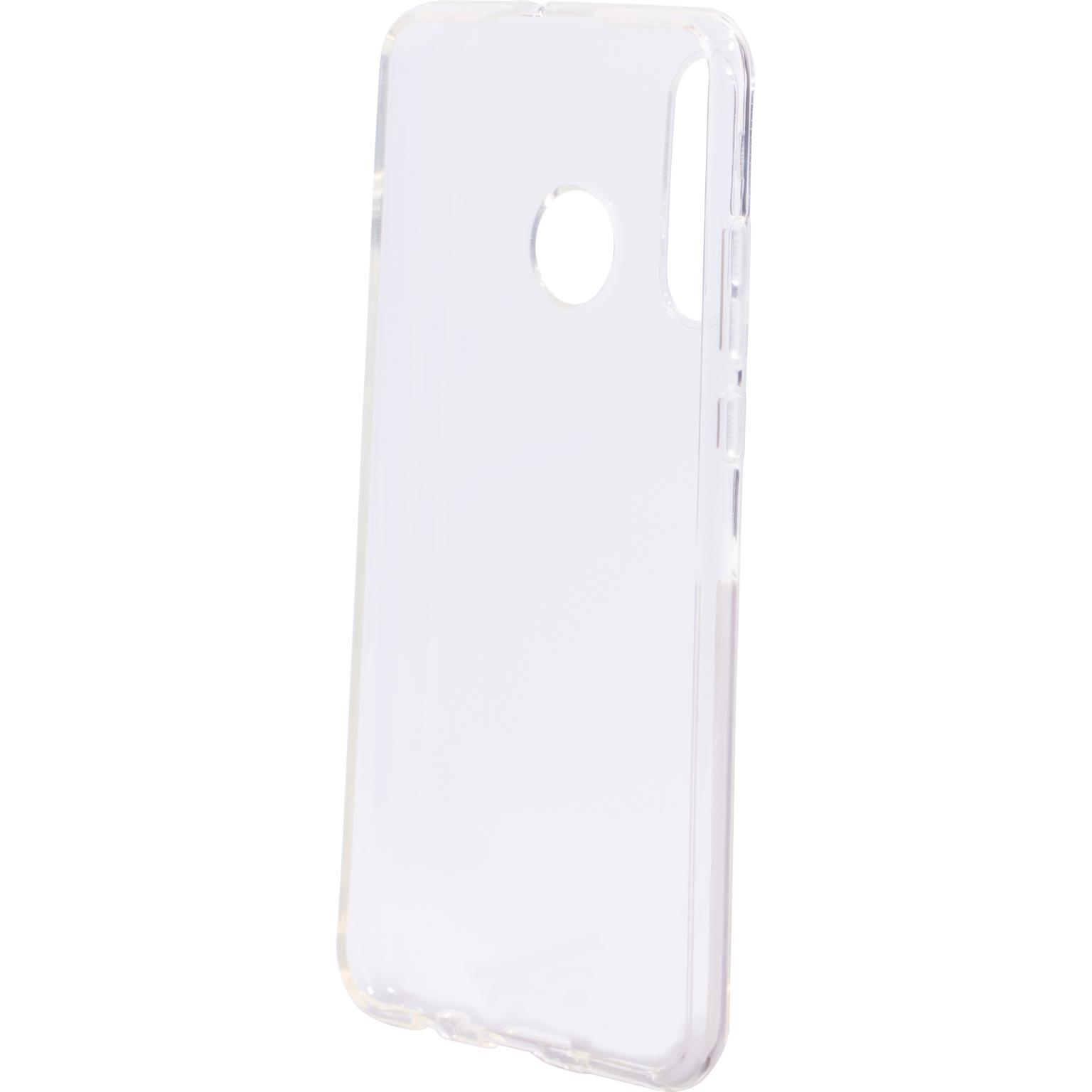 Transparante telefoonhoes. Transparant plastic met uitsparingen voor camera en zijknoppen.