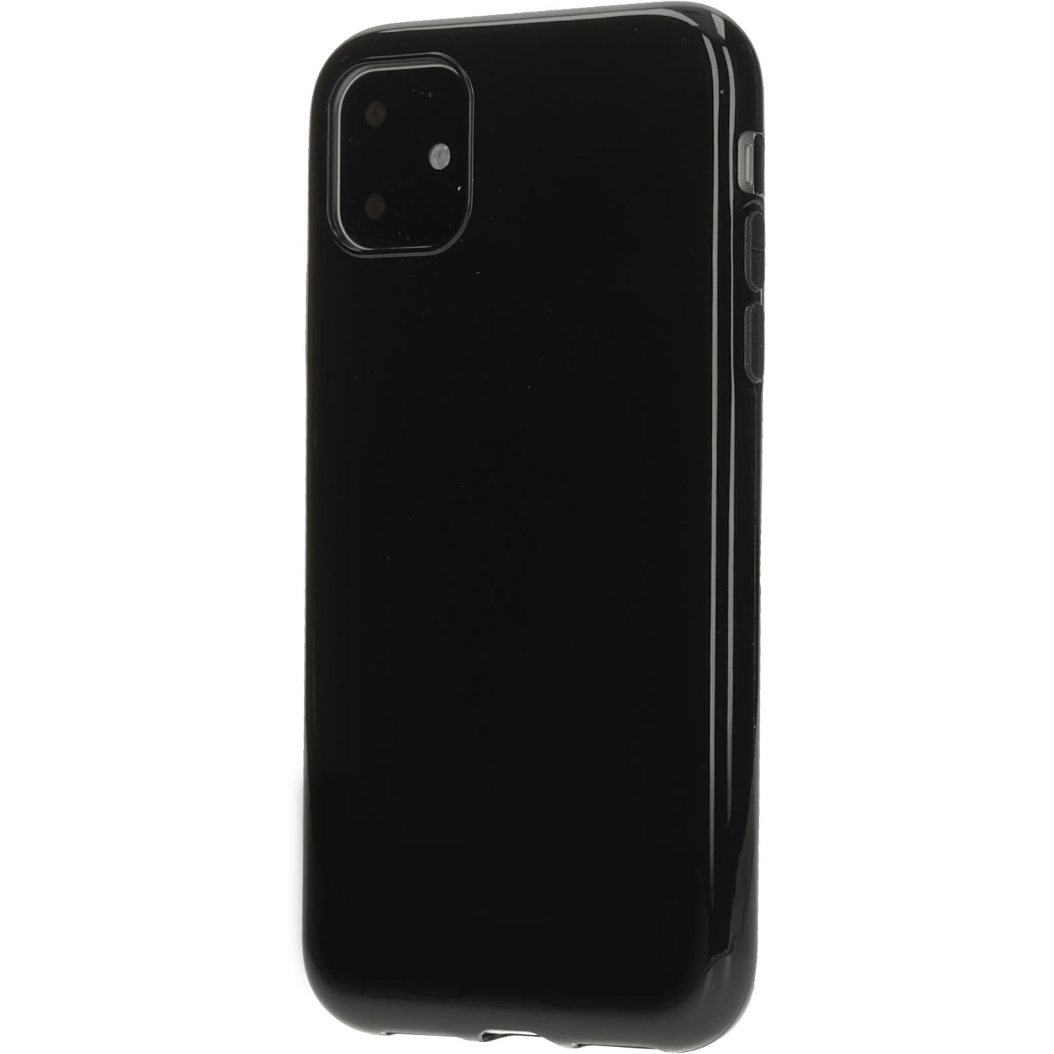 Een zwart telefoonhoesje met een enkele camera-uitsparing.