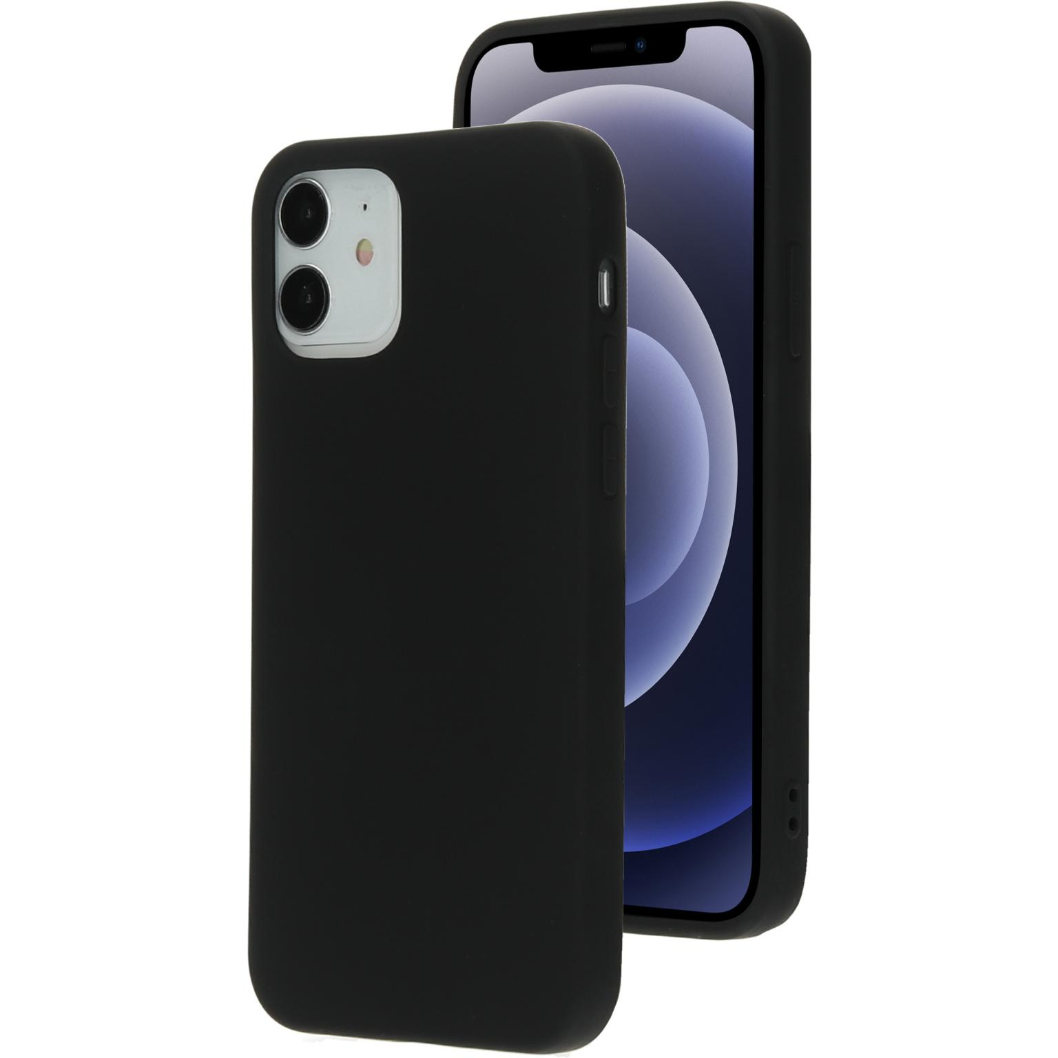 Black phone case on a white background. Another phone is visible behind.